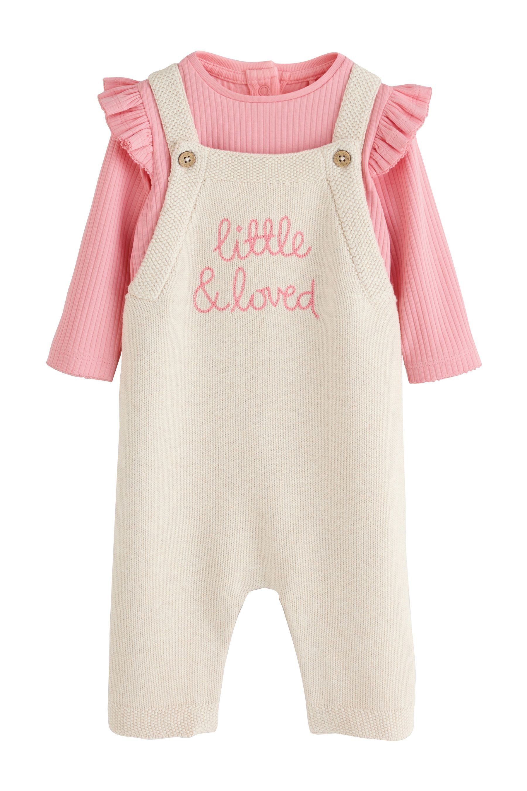 Next Body & Hose Baby Strick-Bodysuit + Latzhose im 2-teiligen Set (2-tlg)