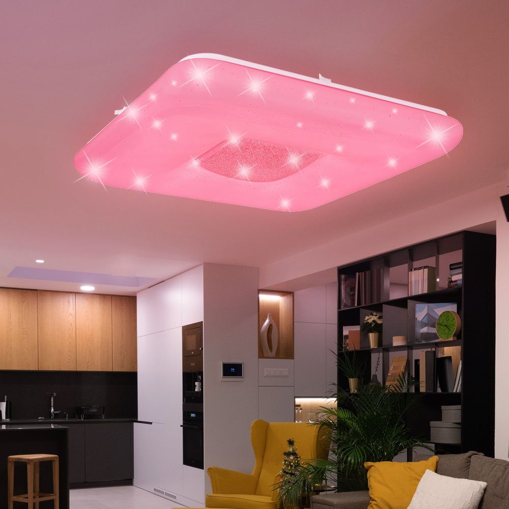 Globo Smarte LED-Leuchte, LED-Leuchtmittel fest RGB verbaut, Sternen Farbwechsel, Leuchte Home Smart Kaltweiß, Decken Neutralweiß, Warmweiß, LED Tageslichtweiß, Kristall Effekt