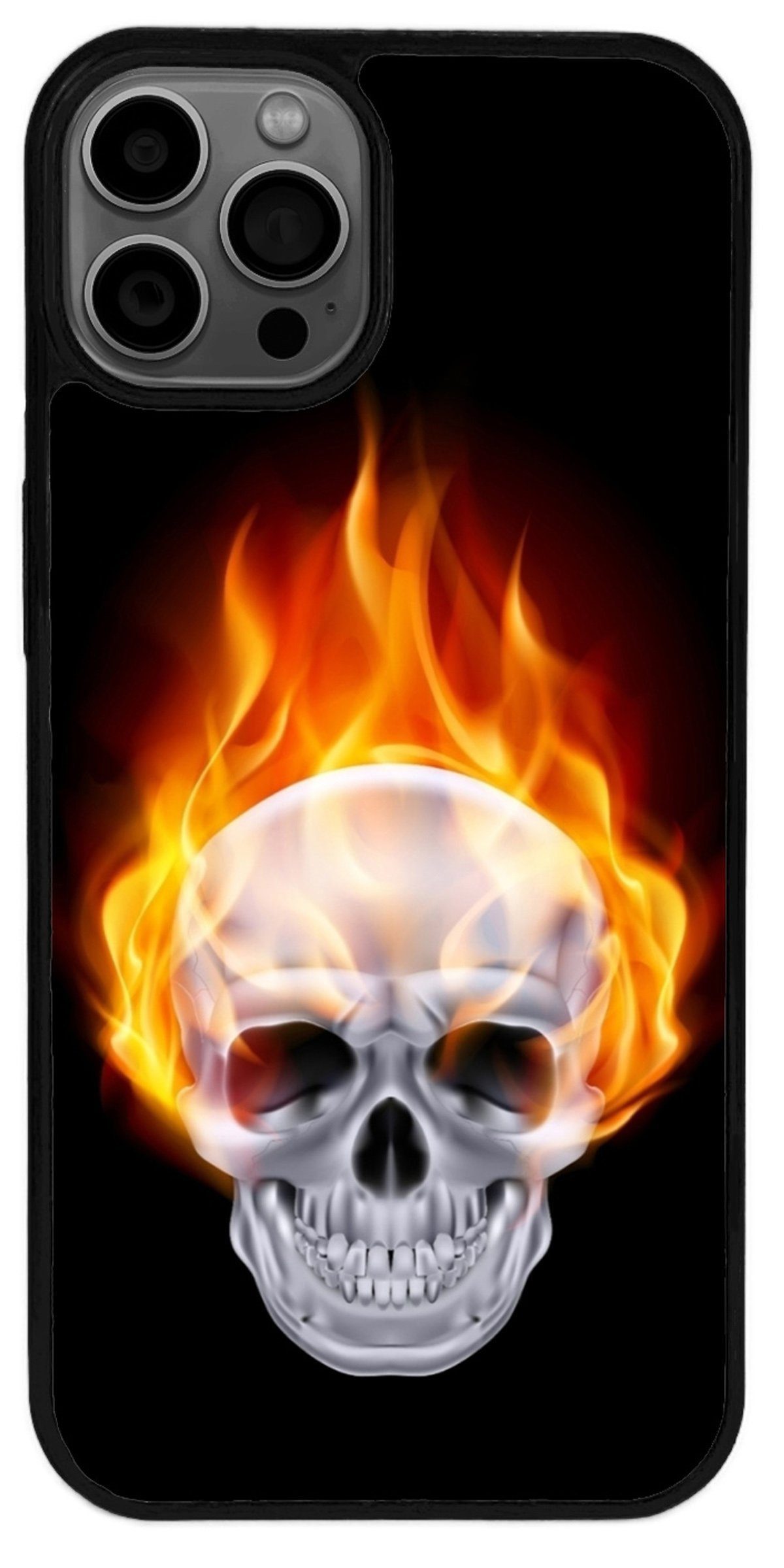 Traumhuelle Handyhülle TPU HÜLLE Silikon MOTIV 3 Case Cover Schutzhülle Backcover Etui 5G, Totenkopf Handy Bumper Smartphone Rückschale Schwarz