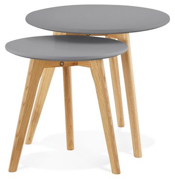KADIMA DESIGN Beistelltisch PINA Tischset Holz Dunkles Grau (dark grey)