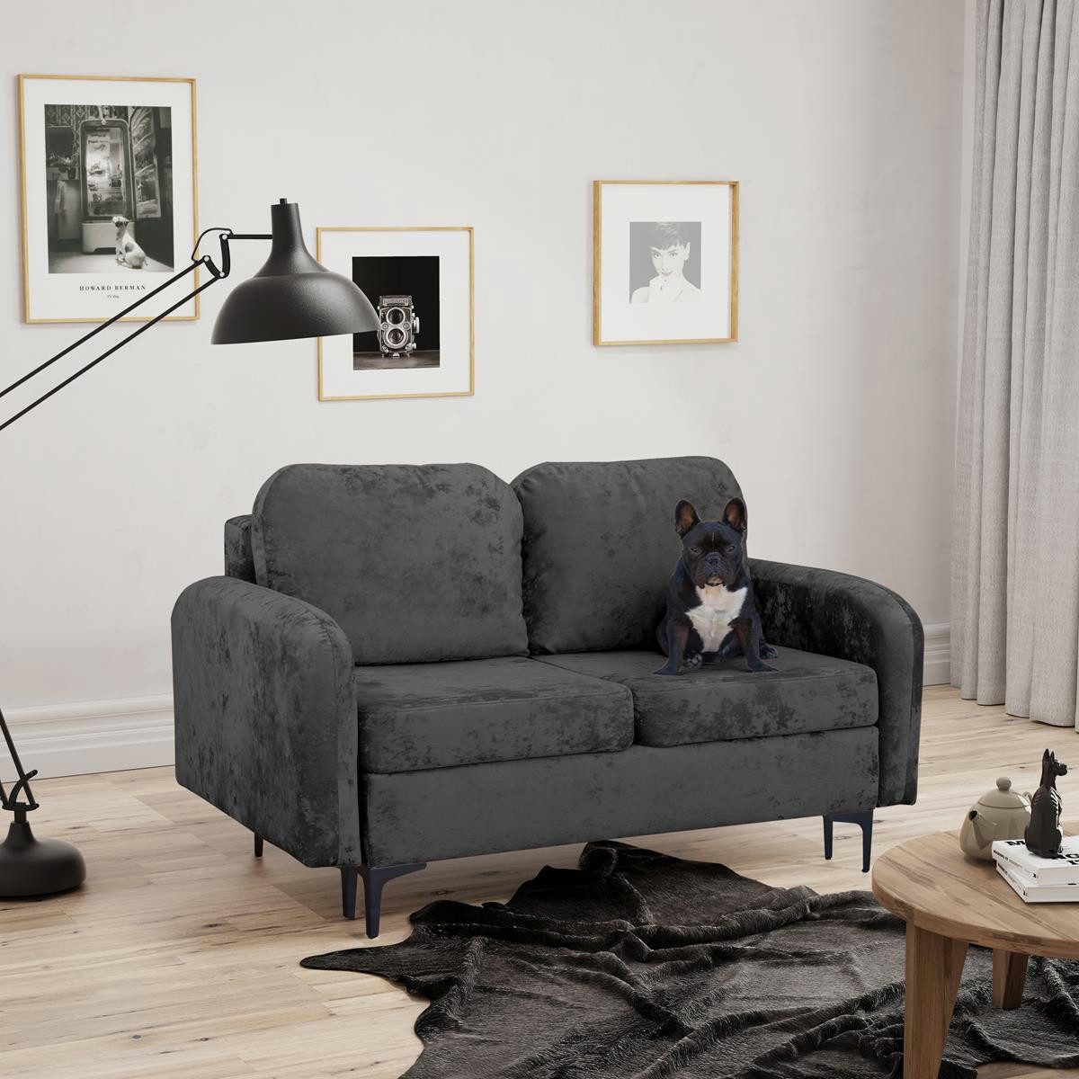 Compleo Schlafsofa klein 157 cm breit BELLA, Metallfüße, Modern design