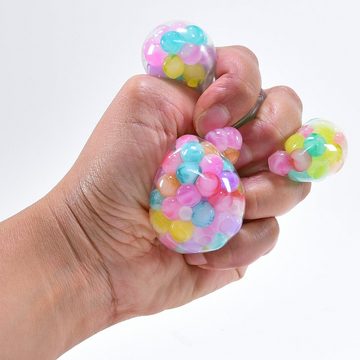 Kögler Spielball 4 x Quetsch Pastell-Wasserperlen Knetball Anti-Stress Ball 5,5cm (Set)