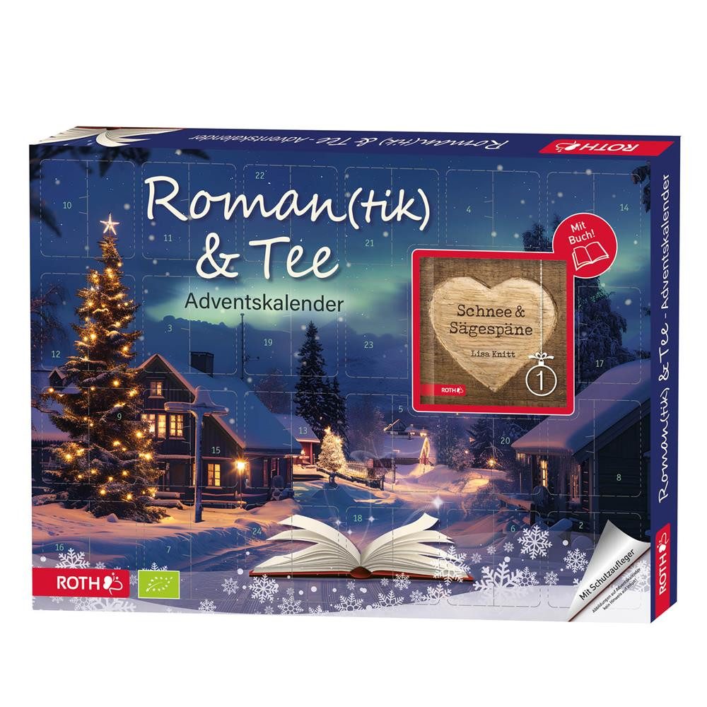 Roth Tee Roman(tik) & Bio-Tee Adventskalender 24 Tees & Liebesroman, Hochwertige Teemischungen aus kontrolliert biologischem Anbau