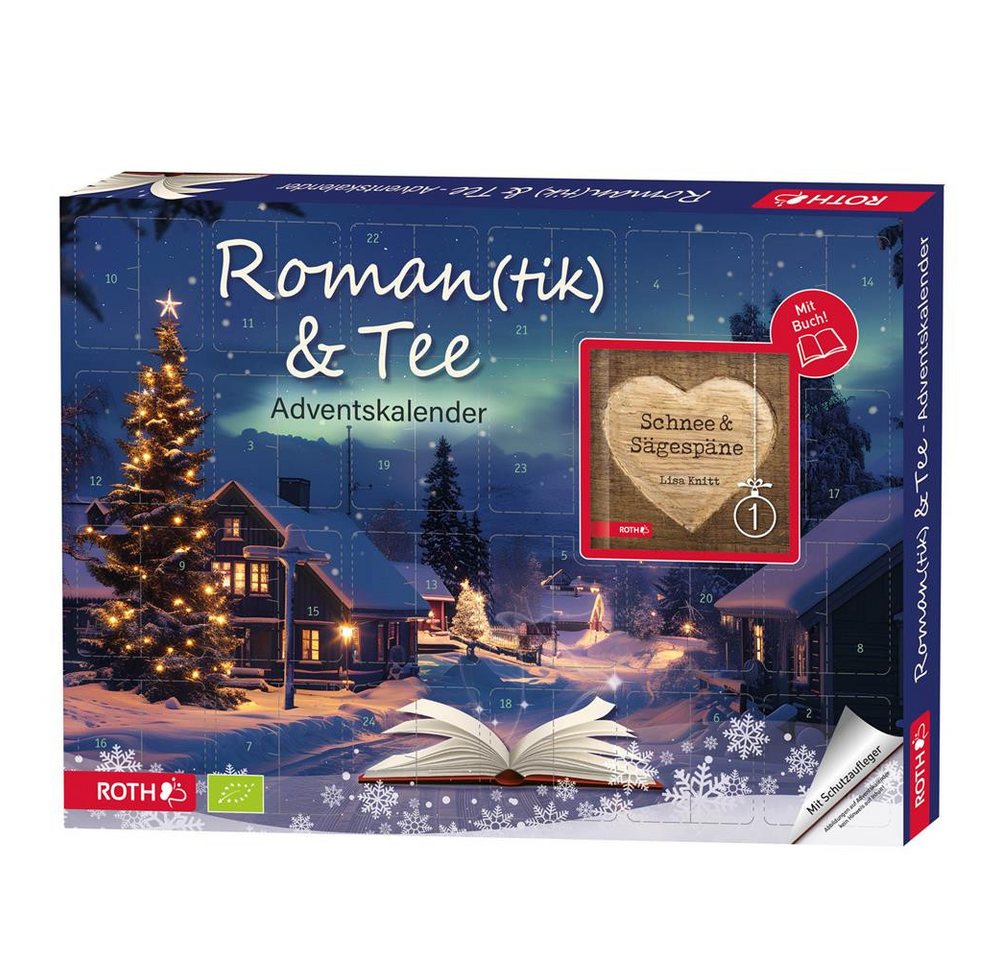 Roth Tee Roman(tik) & Bio-Tee Adventskalender 24 Tees & Liebesroman, Hochwertige Teemischungen aus kontrolliert biologischem Anbau