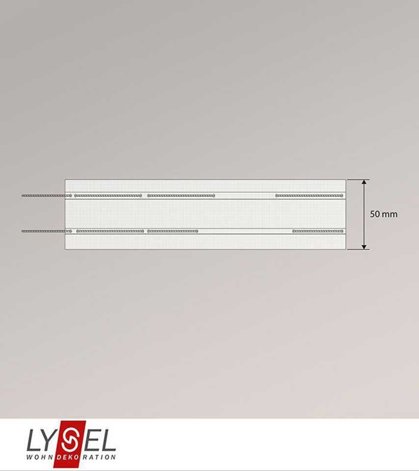 LYSEL® Gardinenbefestigungen Ersatzteile Faltenband Raffverhältnis 1:2, (1-St), L 5m – Bild 3 von 3