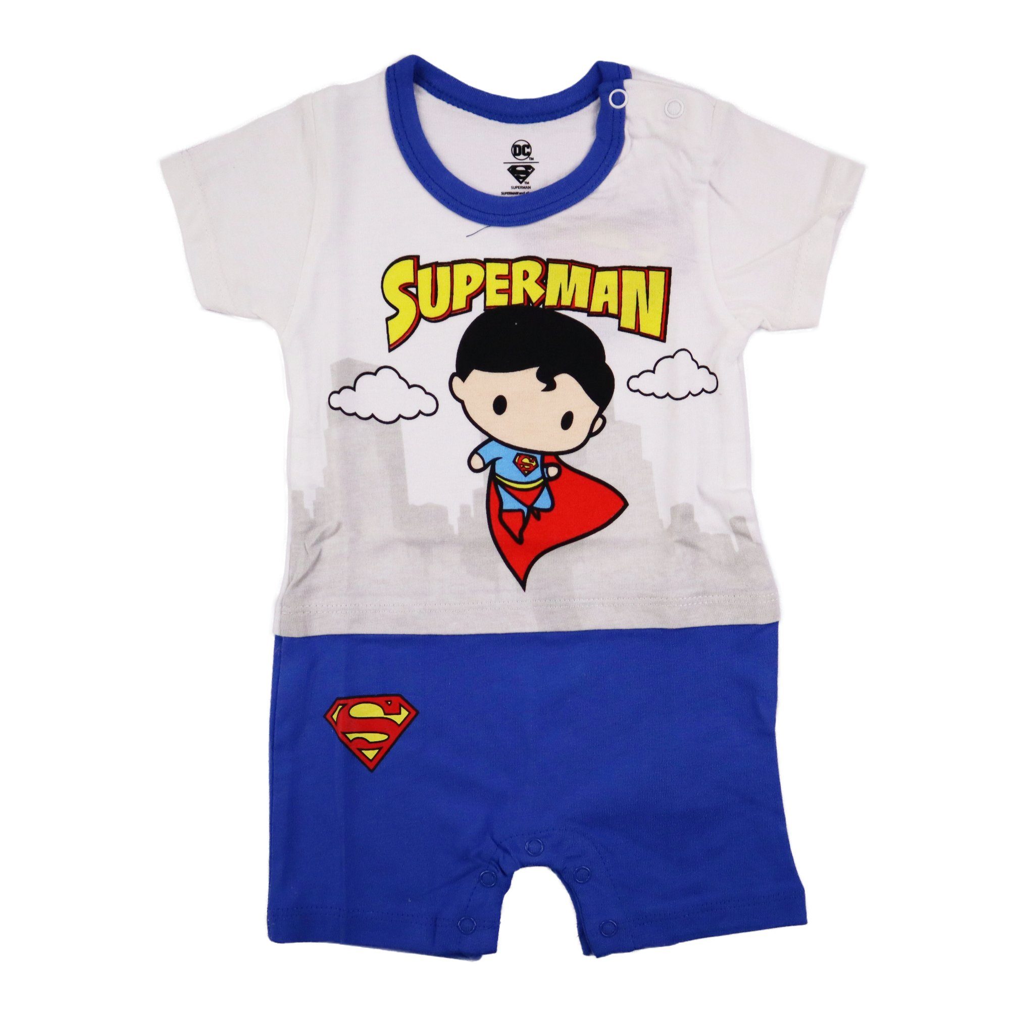 Superman Baumwolle Body Comics 100% Gr. DC bis Baby Kurzarmbody 62 92, Strampler