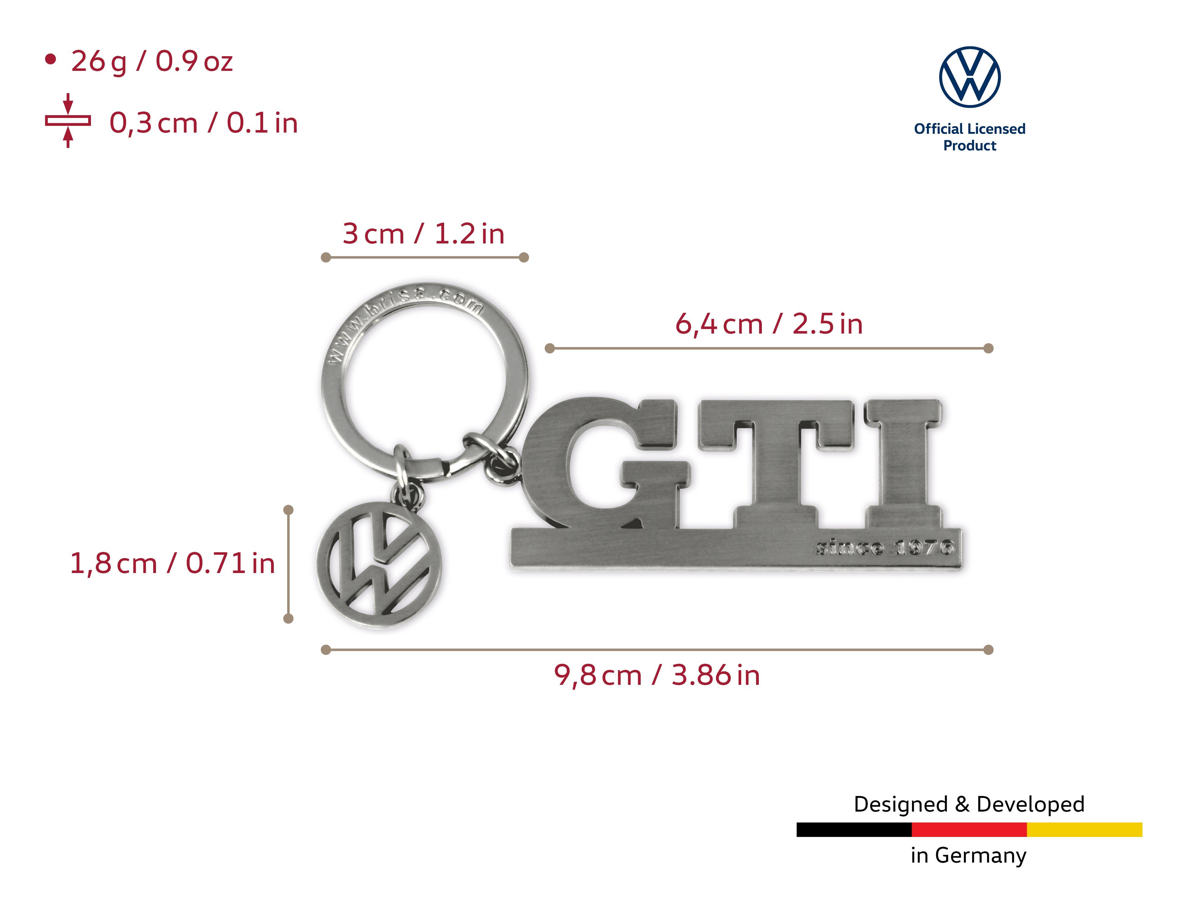 Collection Schlüsselanhänger GTI Schlüsselbund, im Design Metall BRISA Silber Keyholder Volkswagen by VW