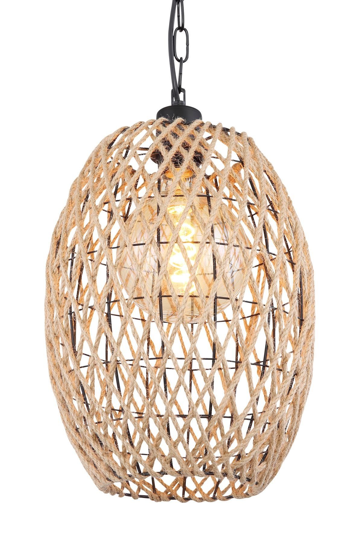 abhängig Flur, Hanf, Leuchtmittel, Esszimmer GLOBO ohne ist Hängelampe, natur, Pendelleuchte Hängeleuchte Wohnzimmer Hängeleuchte Schlafzimmer, Küche Globo modern, Leuchtmittel, Lichtfarbe Pendellampe vom