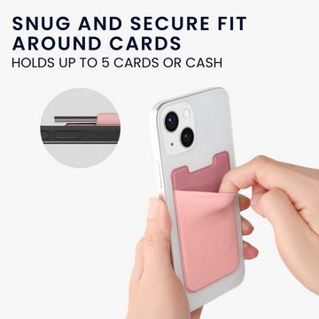 kwmobile Kartenetui Stick-on Kartenhalter für Kreditkarten - Stoff (1-tlg), Halter mit Halteband - Platz für bis zu 5 Karten