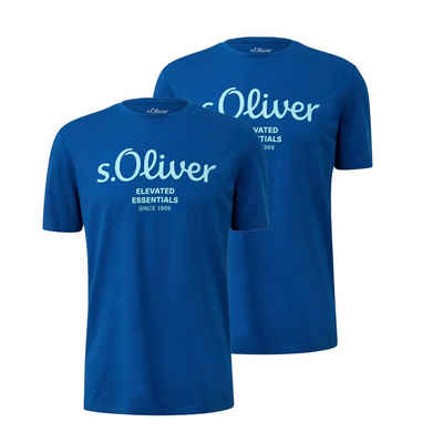 s.Oliver T-Shirt Casual (2-tlg) mit Rundhals-Ausschnitt, kurzarm, Logo-Aufdruck im 2er Pack