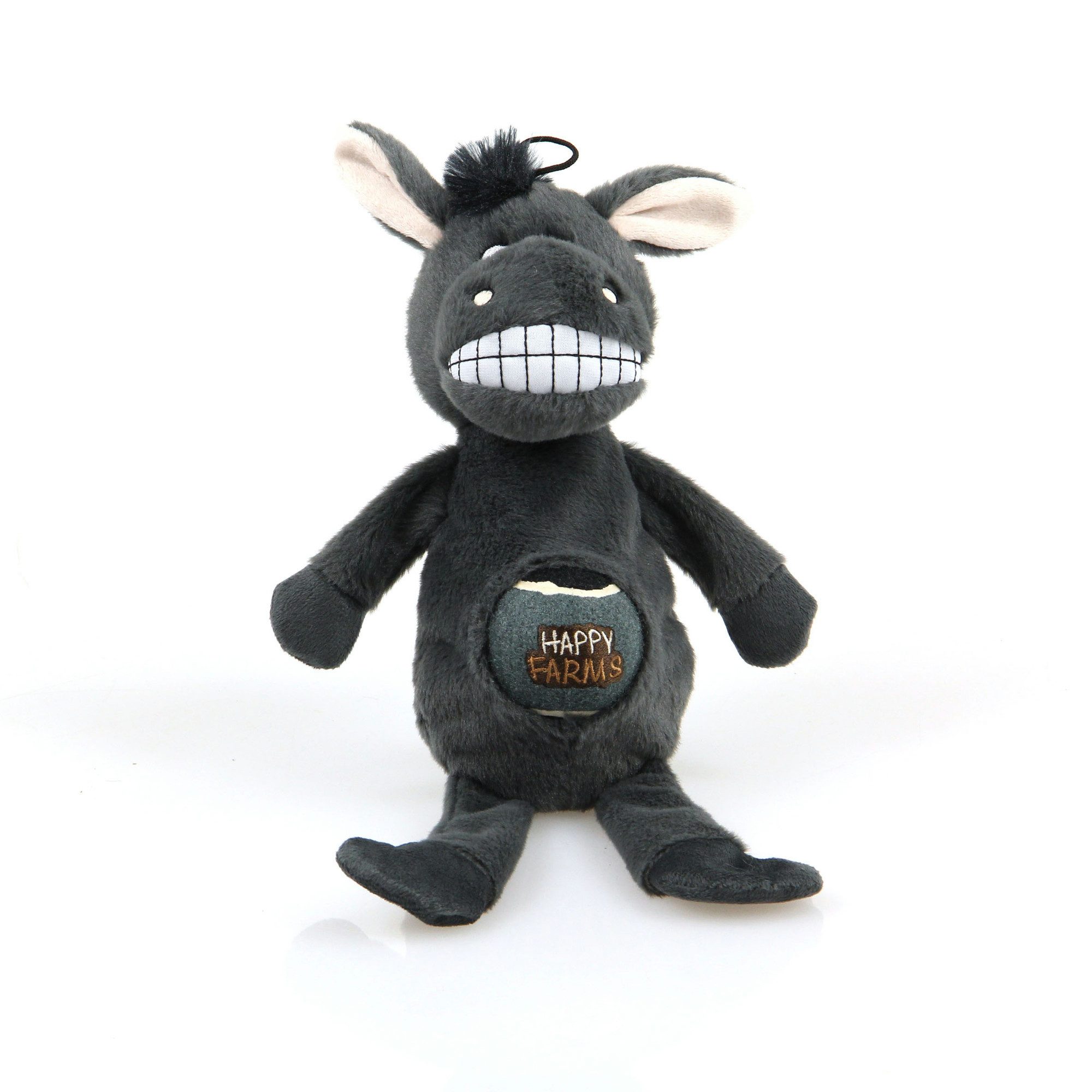 SwissPet Tierkuscheltier Happy Farms Esel, Tennisball im Bauch