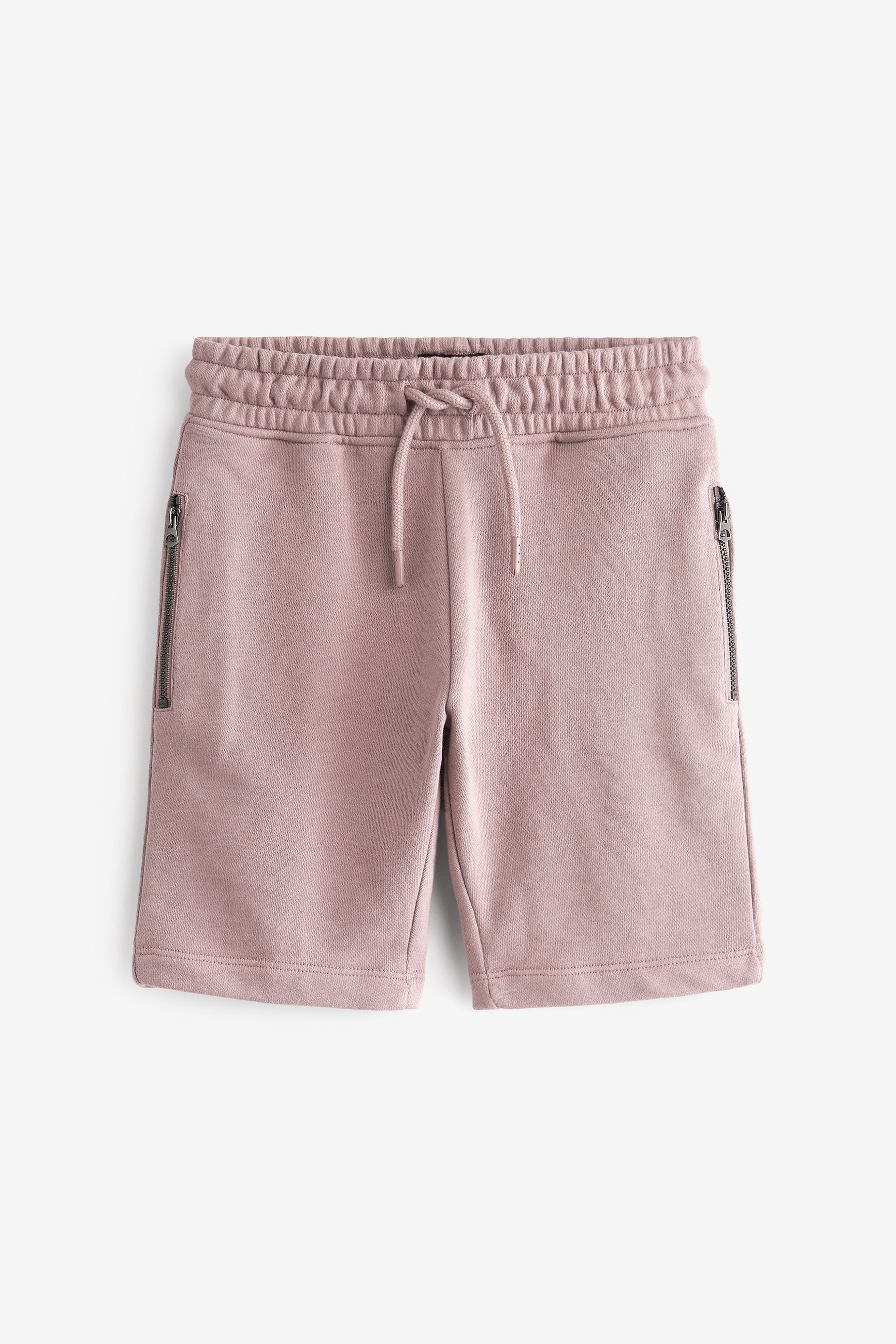 Jersey-Shorts Reißverschlusstasche (1-tlg) mit Sweatshorts Purple Next