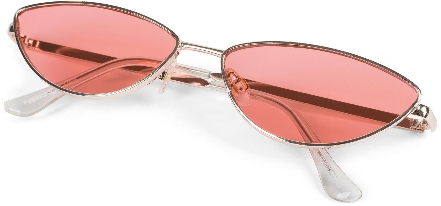 getönt Pink Glas Sonnenbrille styleBREAKER (1-St) / Getönt Gold Gestell