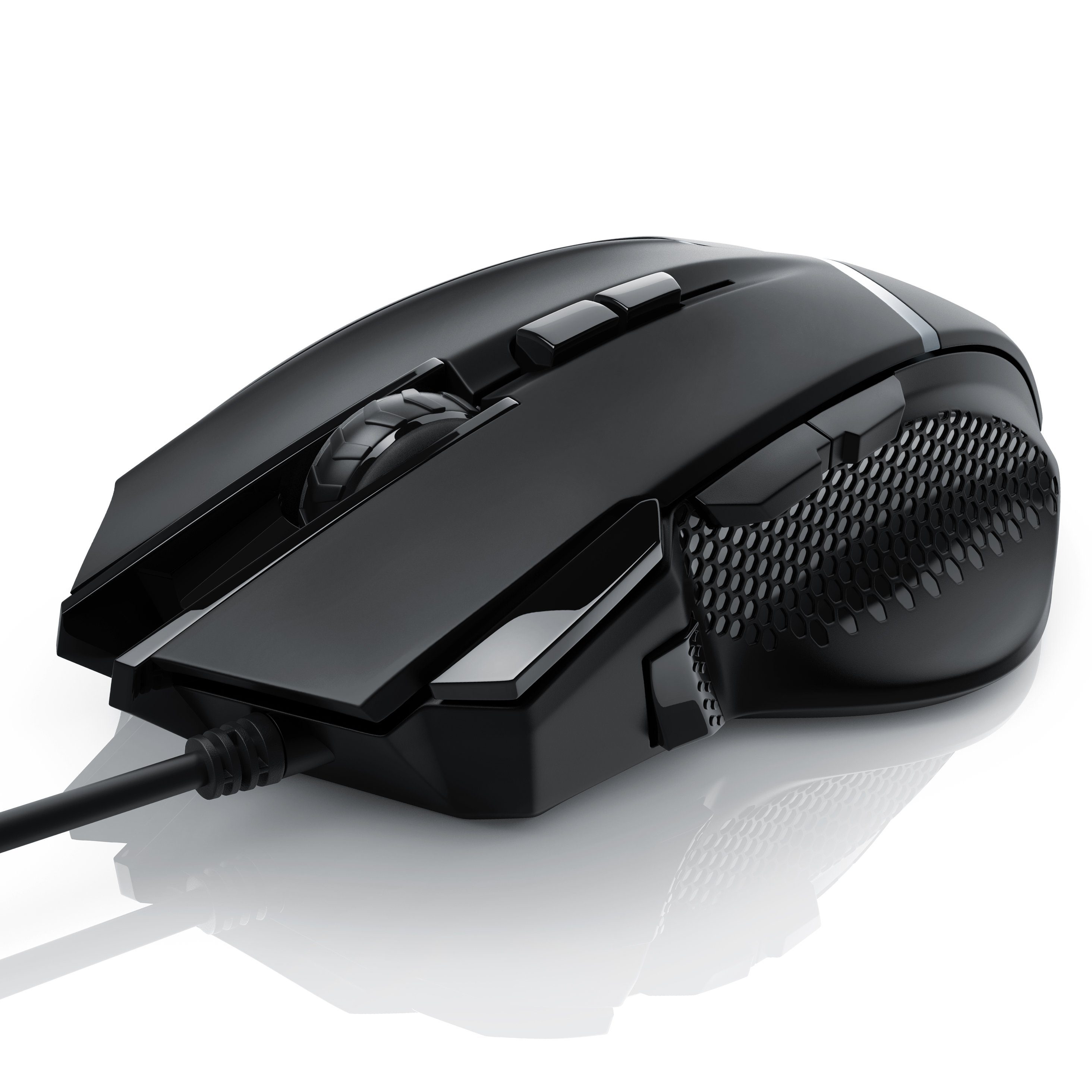 CSL Gaming-Maus (kabelgebunden, 500 dpi, ergonomisch, 3200 dpi, Abtastrate wählbar, Mouse inkl. Gewichten)