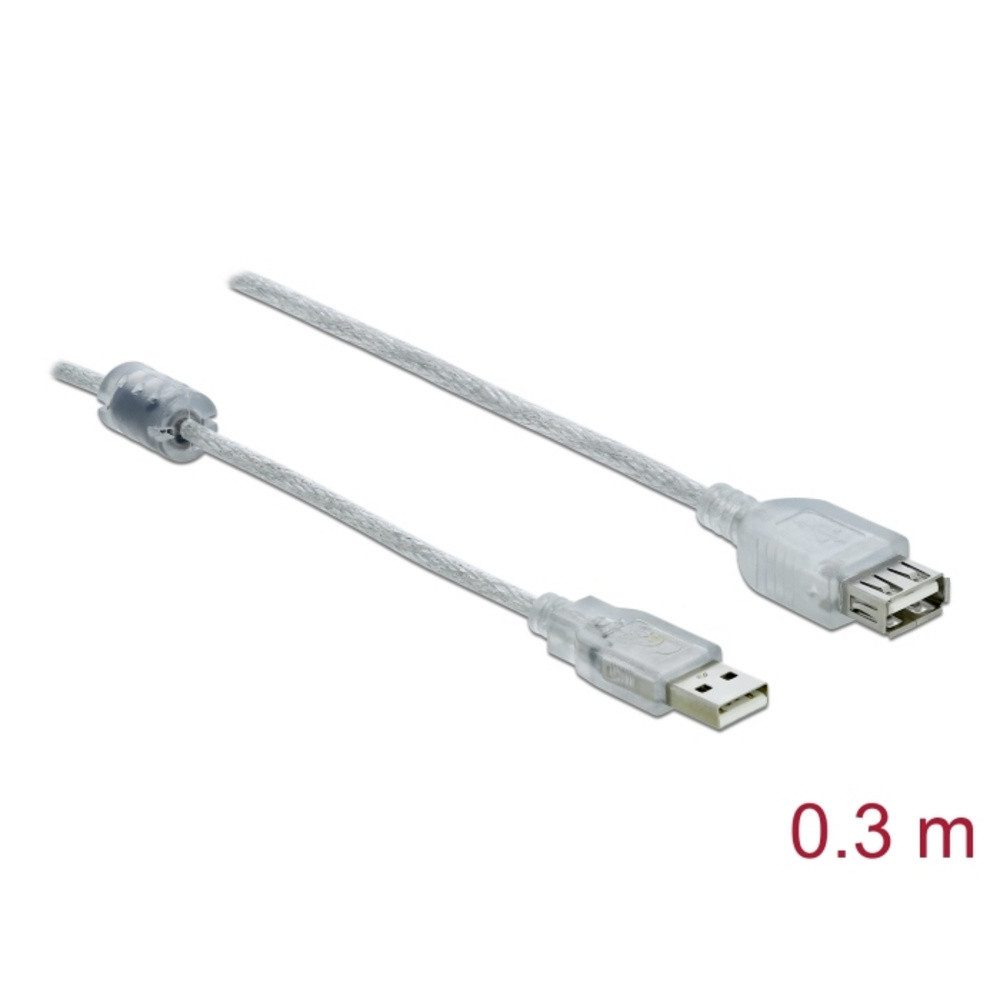 Delock Delock USB-Kabel USB 2.0 USB-A Stecker, USB-A Buchse 0.30 m Transpare USB-Kabel, (30.00 cm)