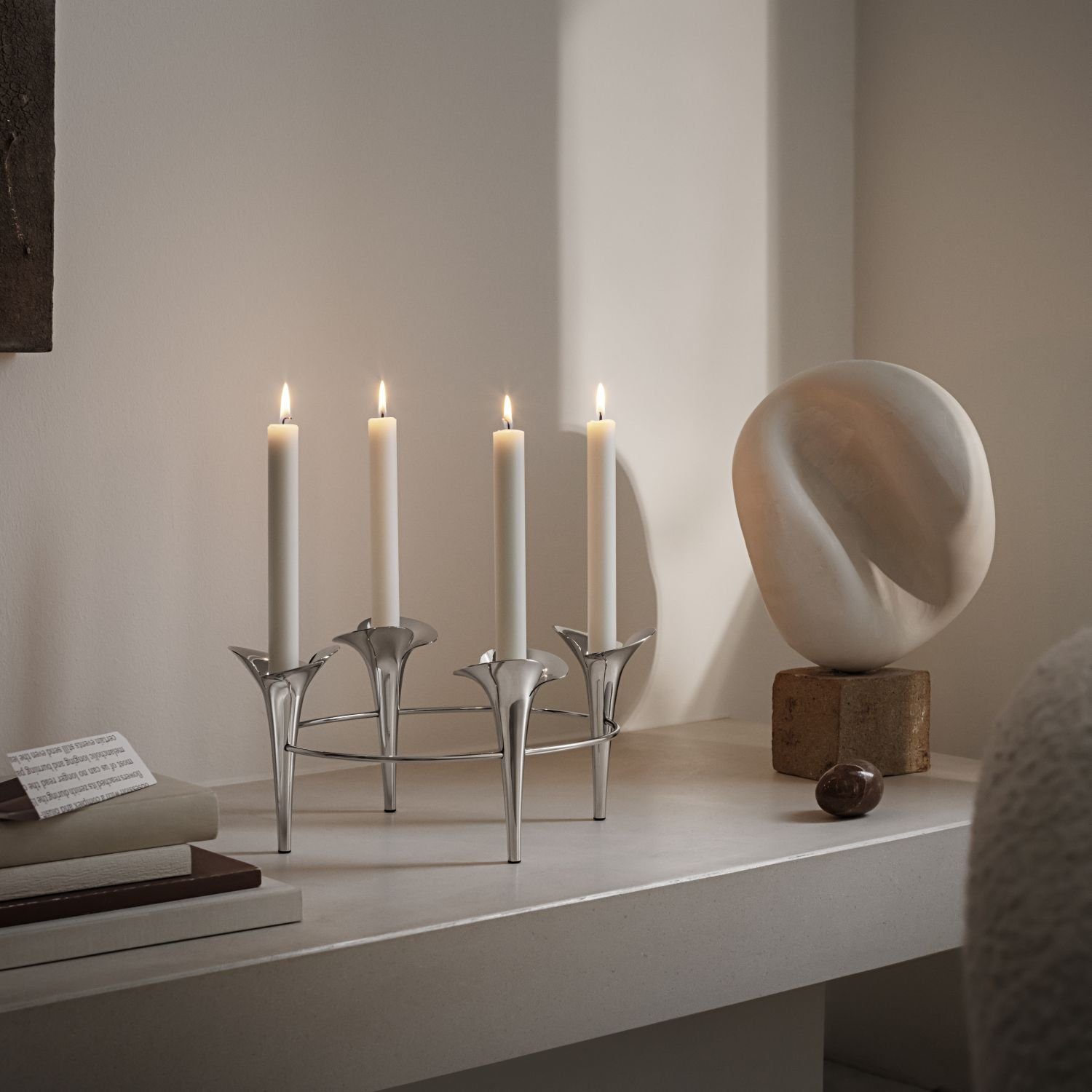 Georg Jensen Kerzenhalter Bloom Botanica Edelstahl