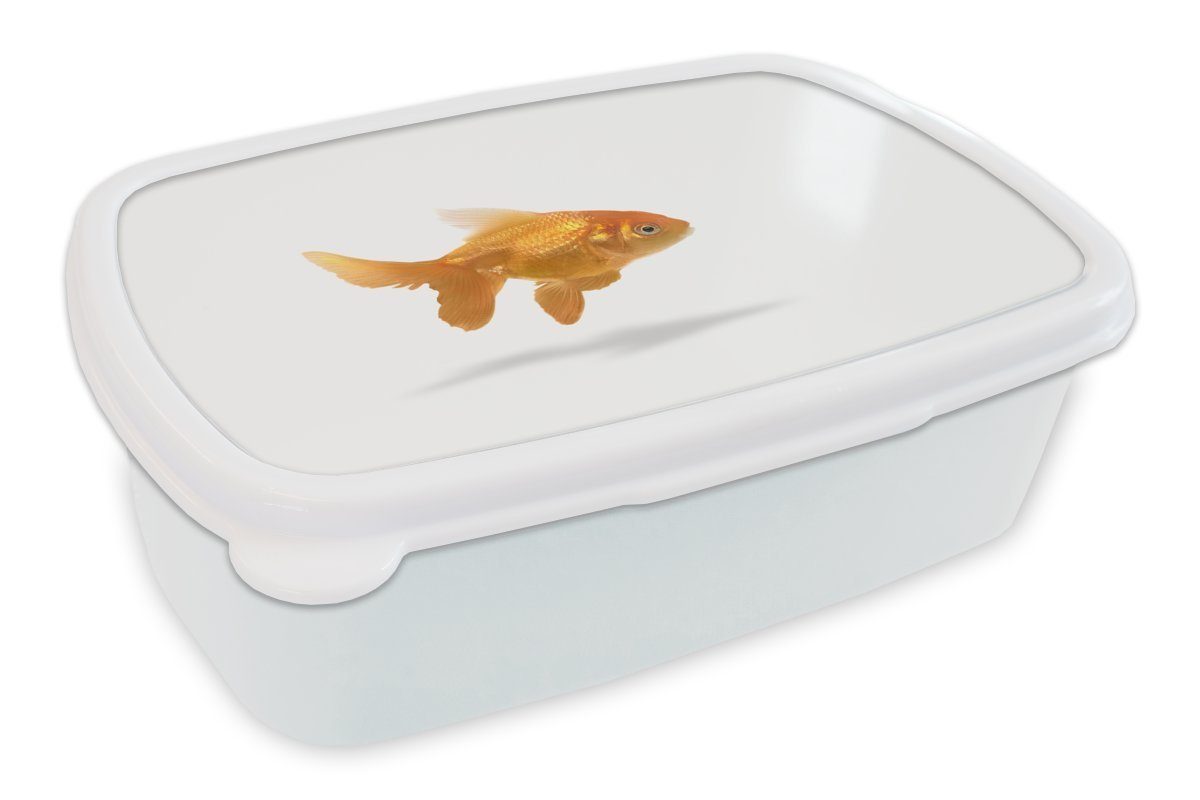 MuchoWow Lunchbox Goldfisch - Weiß - Fisch, Kunststoff, (2-tlg), Brotbox für Kinder und Erwachsene, Brotdose, für Jungs und Mädchen