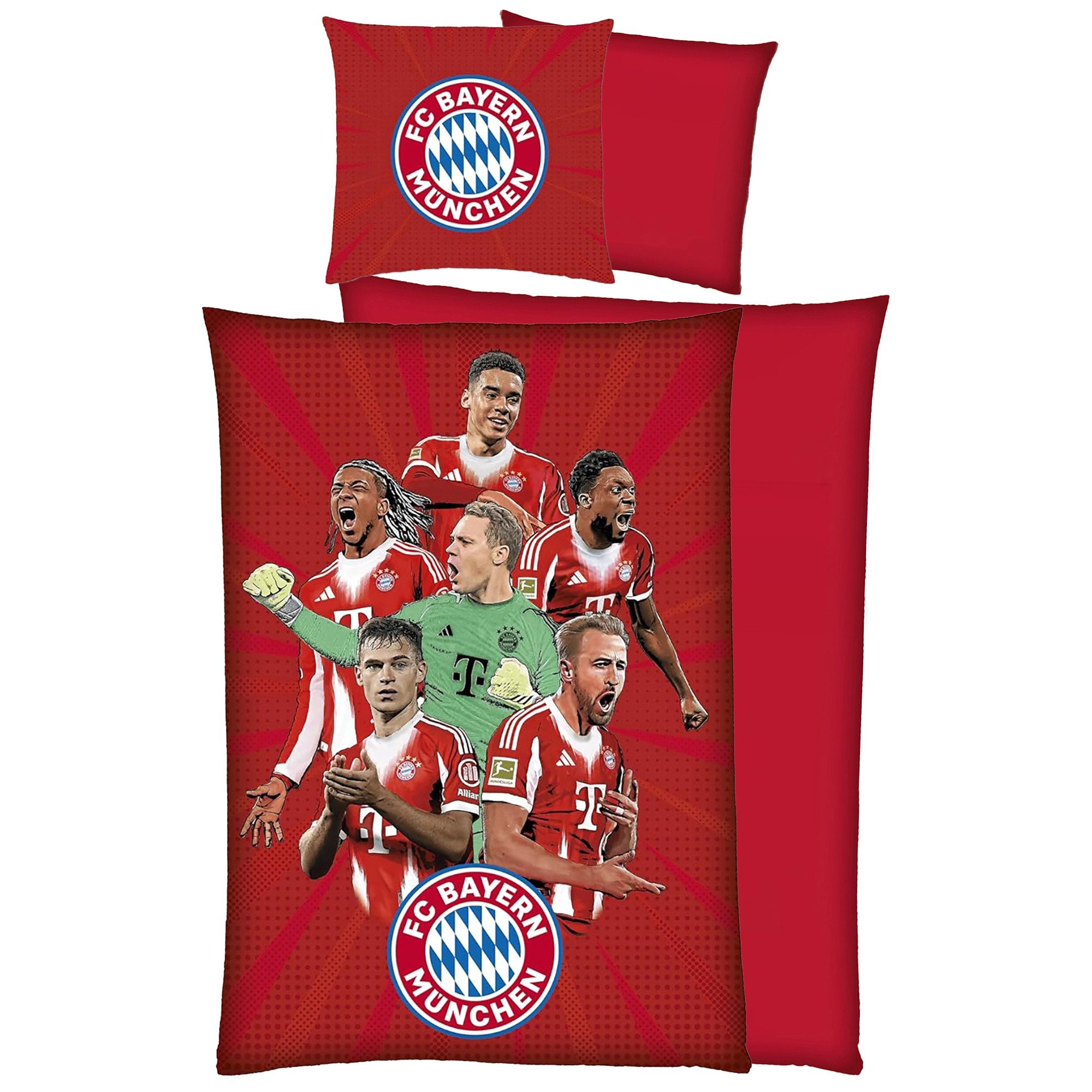 BERONAGE Wendebettwäsche FC Bayern München Bettwäsche Player Rot Linon / Re günstig online kaufen