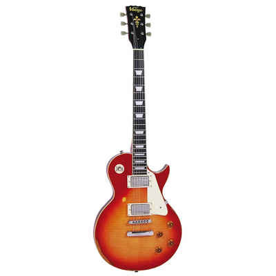 VINTAGE E-Gitarre, Icon V100MRCS Distressed Cherry Sunburst, Icon V100MRCS Distressed Cherry Sunburst - Single Cut E-Gitarre