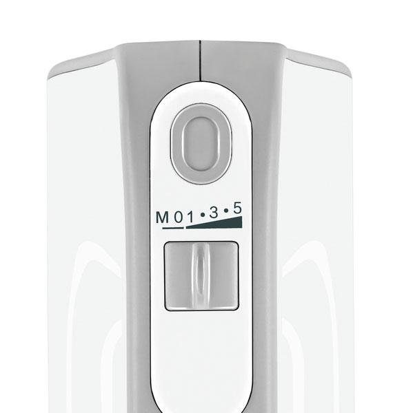 BOSCH Handmixer Styline MFQ4030, Edelstahl Rührbesen/Knethaken, 5 Stufen, weiß, 500 W, Turbotaste, leichtes Gehäuse, Made in Europe
