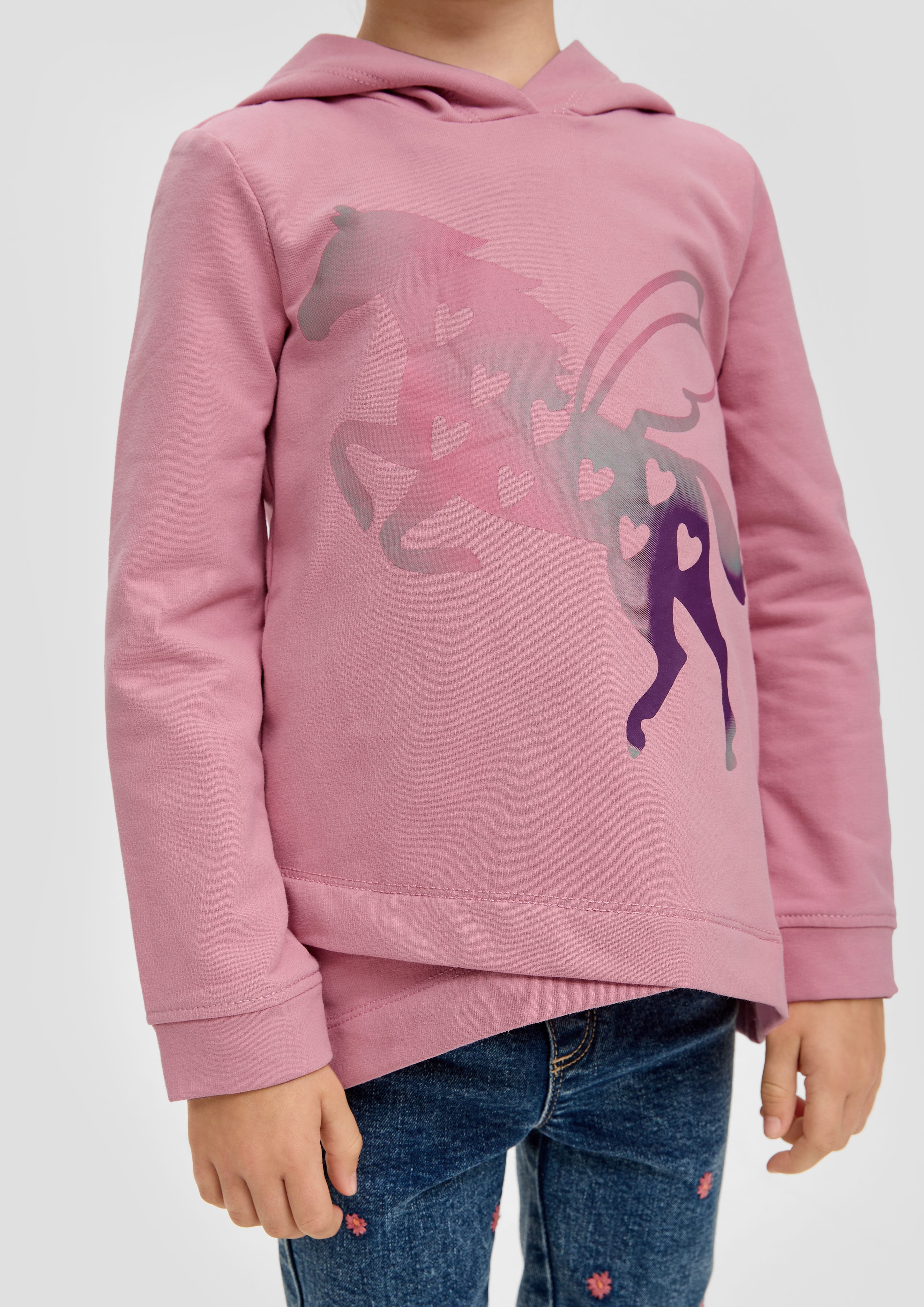 s.Oliver mit Sweatshirt Layering Layering-Detail Sweatshirt rosa