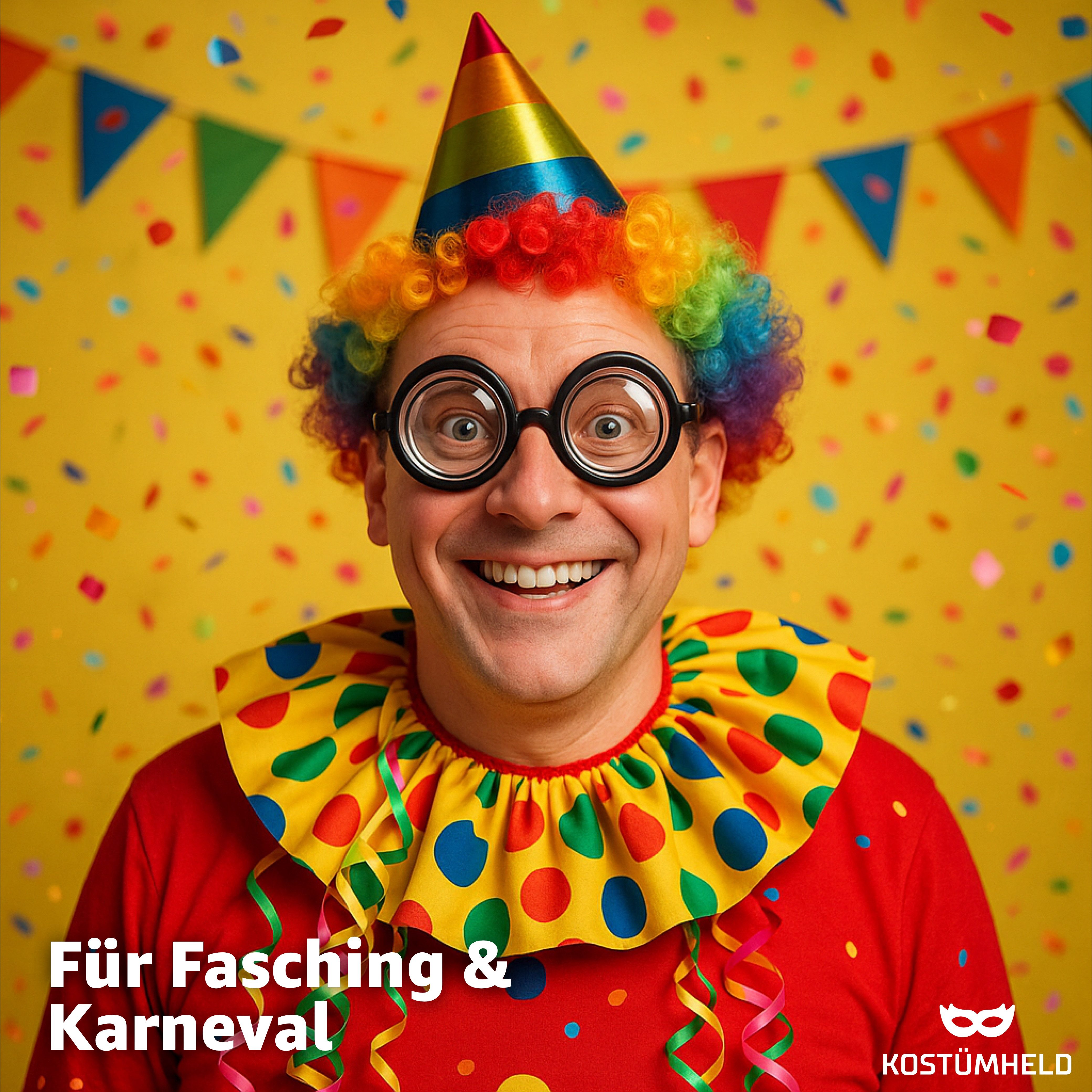 TK Gruppe Kostüm Runde schwarz Brille – Idiotenbrille wie Streber, Fasching & Karneval