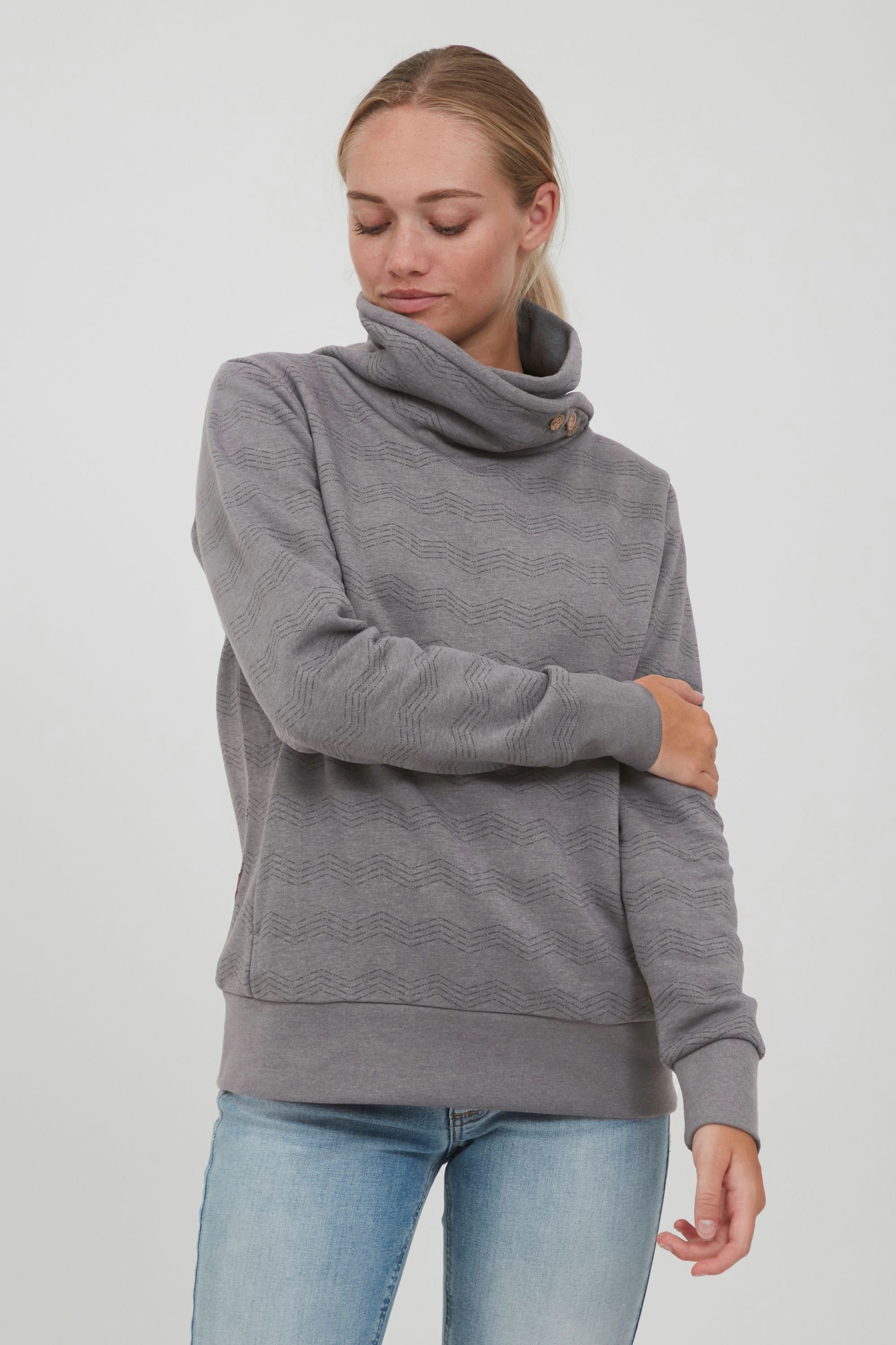 OXMO Sweatshirt OXVernita Toller Sweater mit hohem Kragen