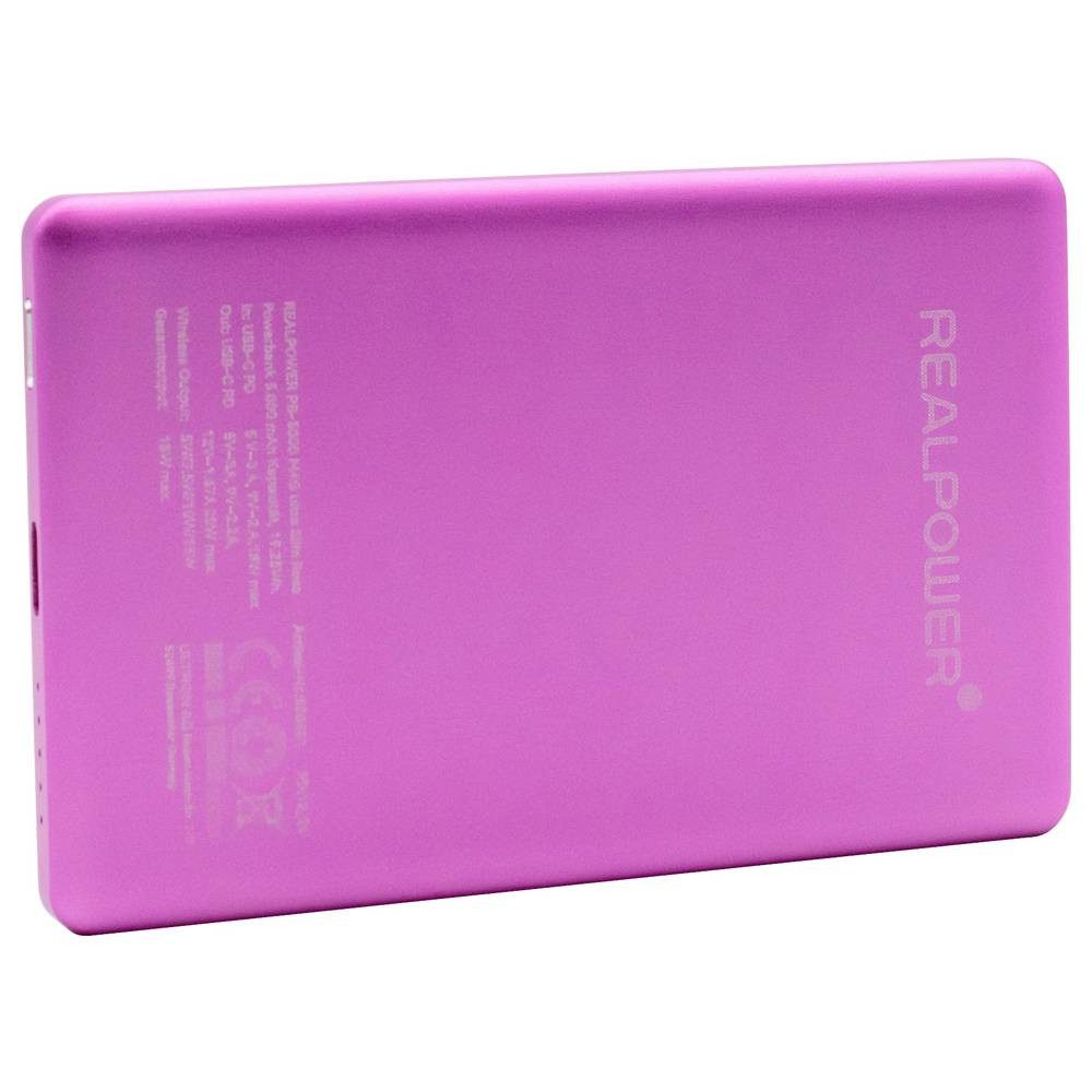 Realpower Powerbank 5.000 mAh USB PD, Qi Wireless Charging, Magsafe USB-C® PD Powerbank