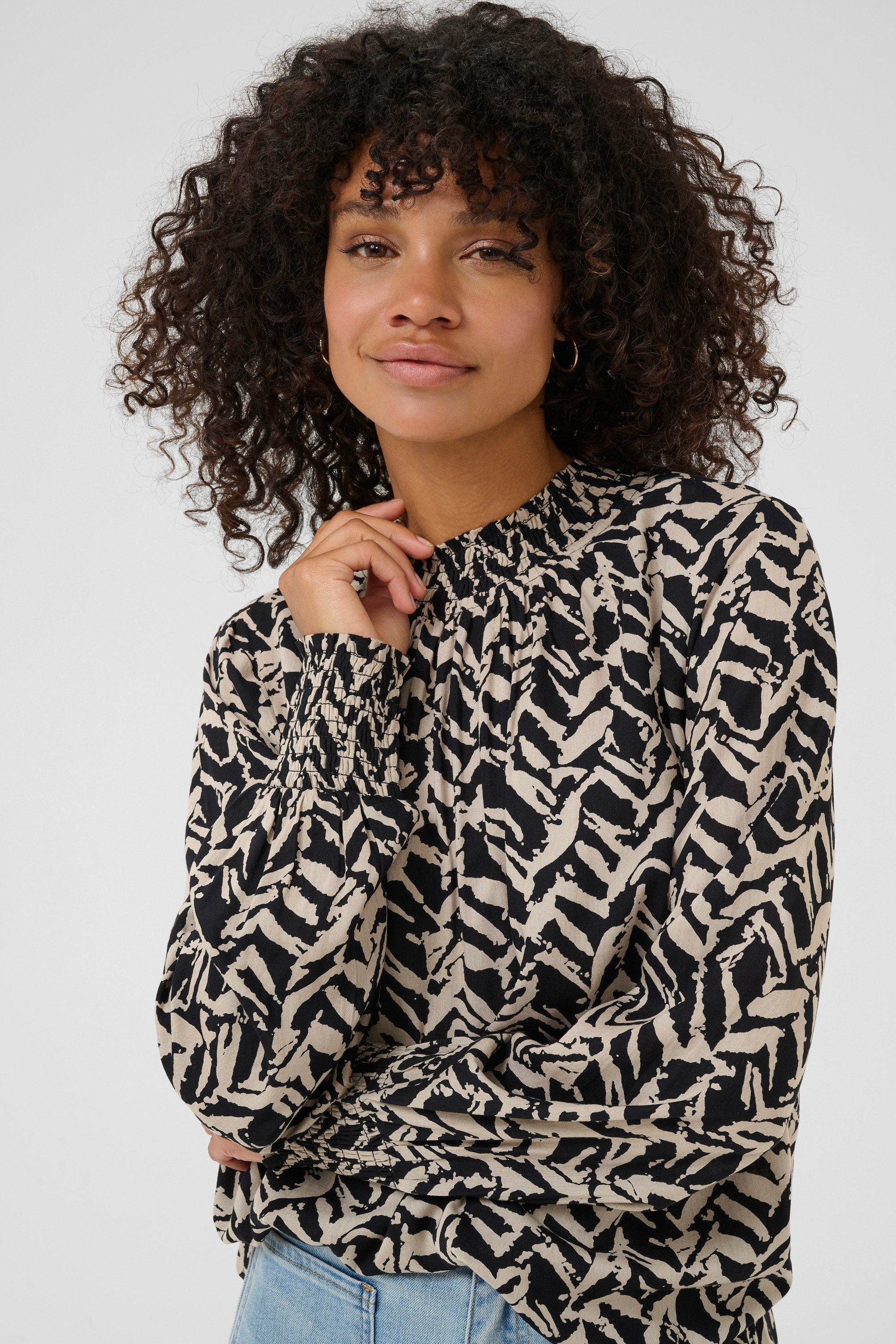 KAFFE Langarmbluse Langarm-Bluse KAdina