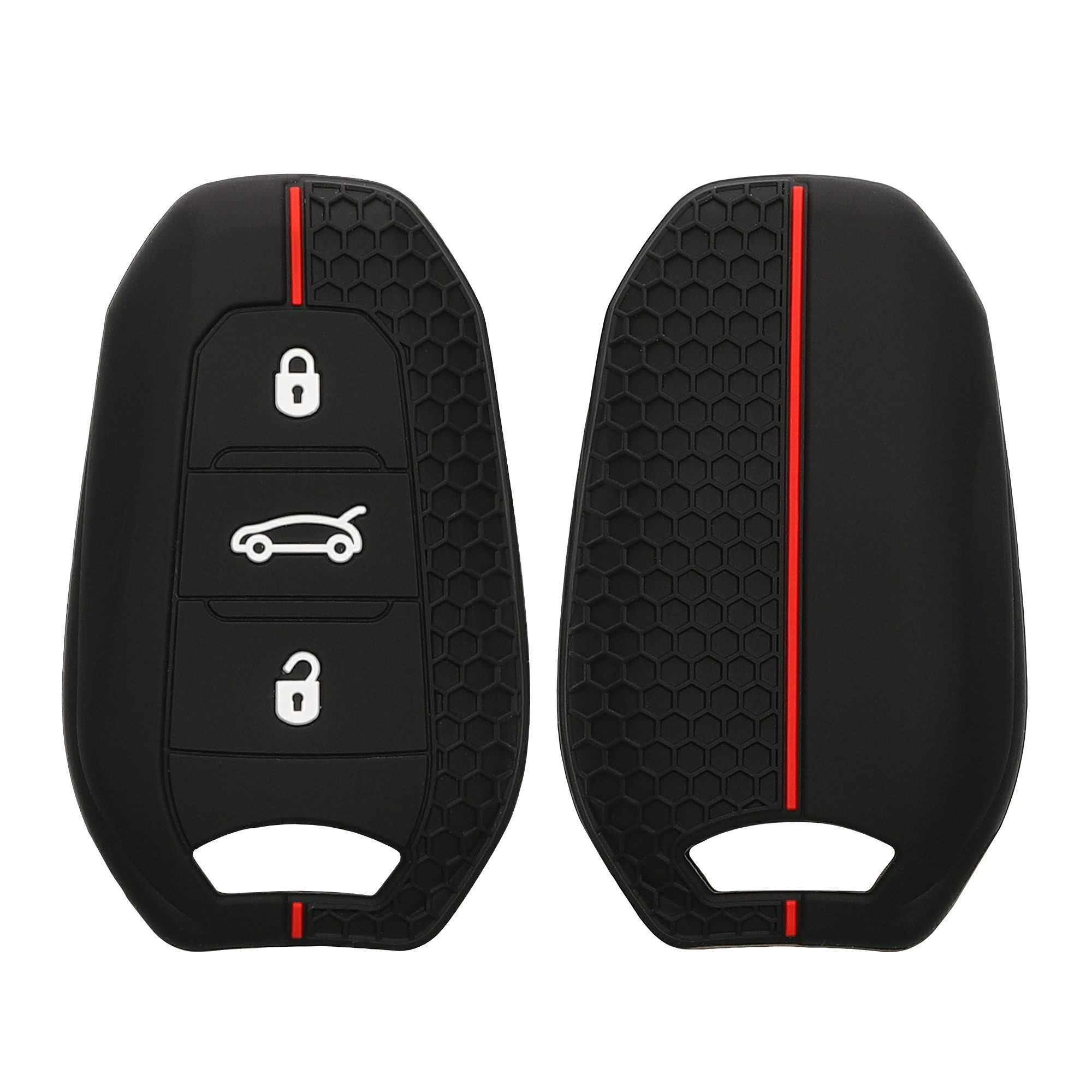 Schlüsseltasche Autoschlüssel Silikon Hülle für Peugeot Citroen 3-Tasten Smartkey