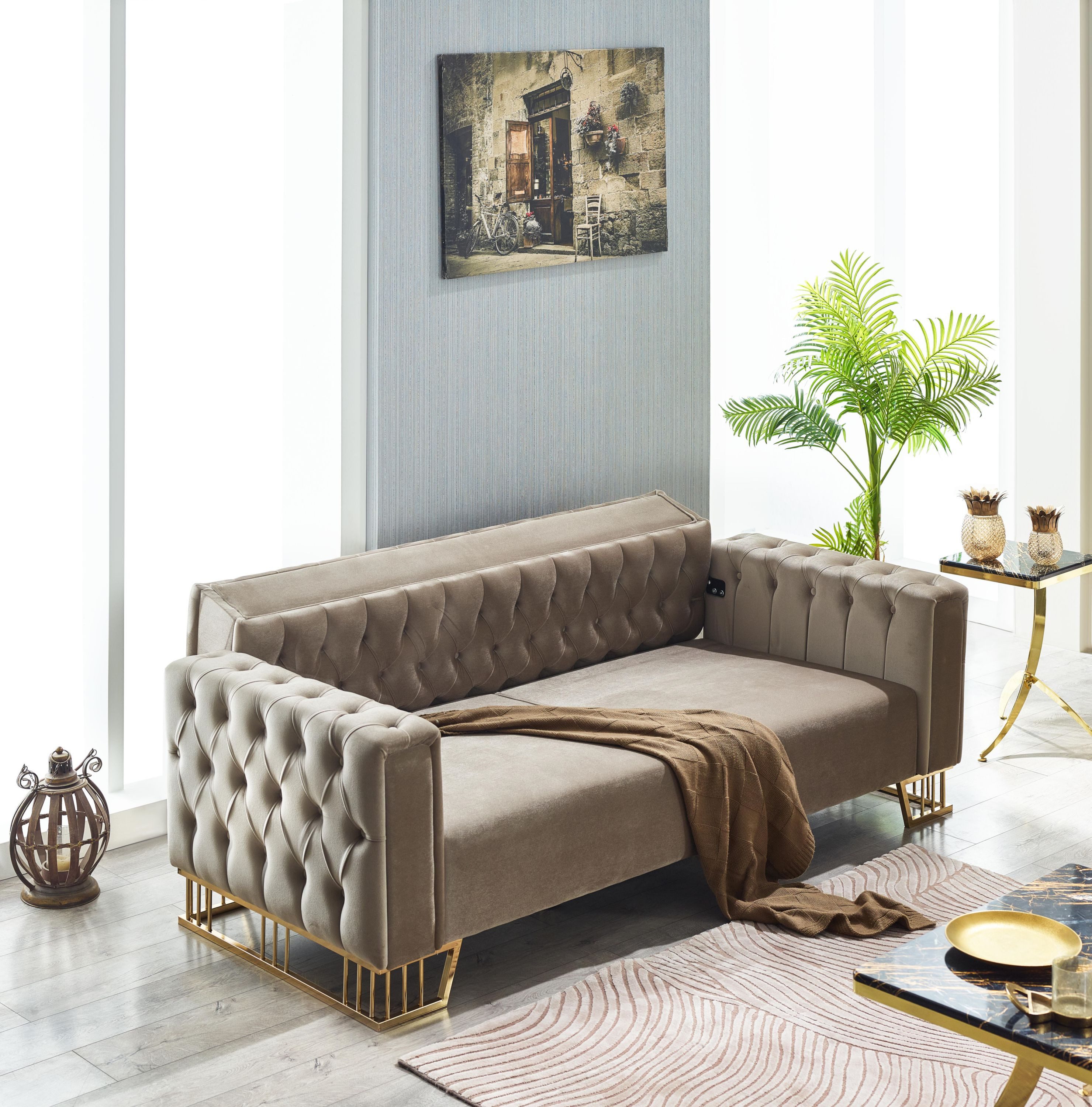Villa Möbel Polstergarnitur Royce Beige, (Set, günstig online kaufen