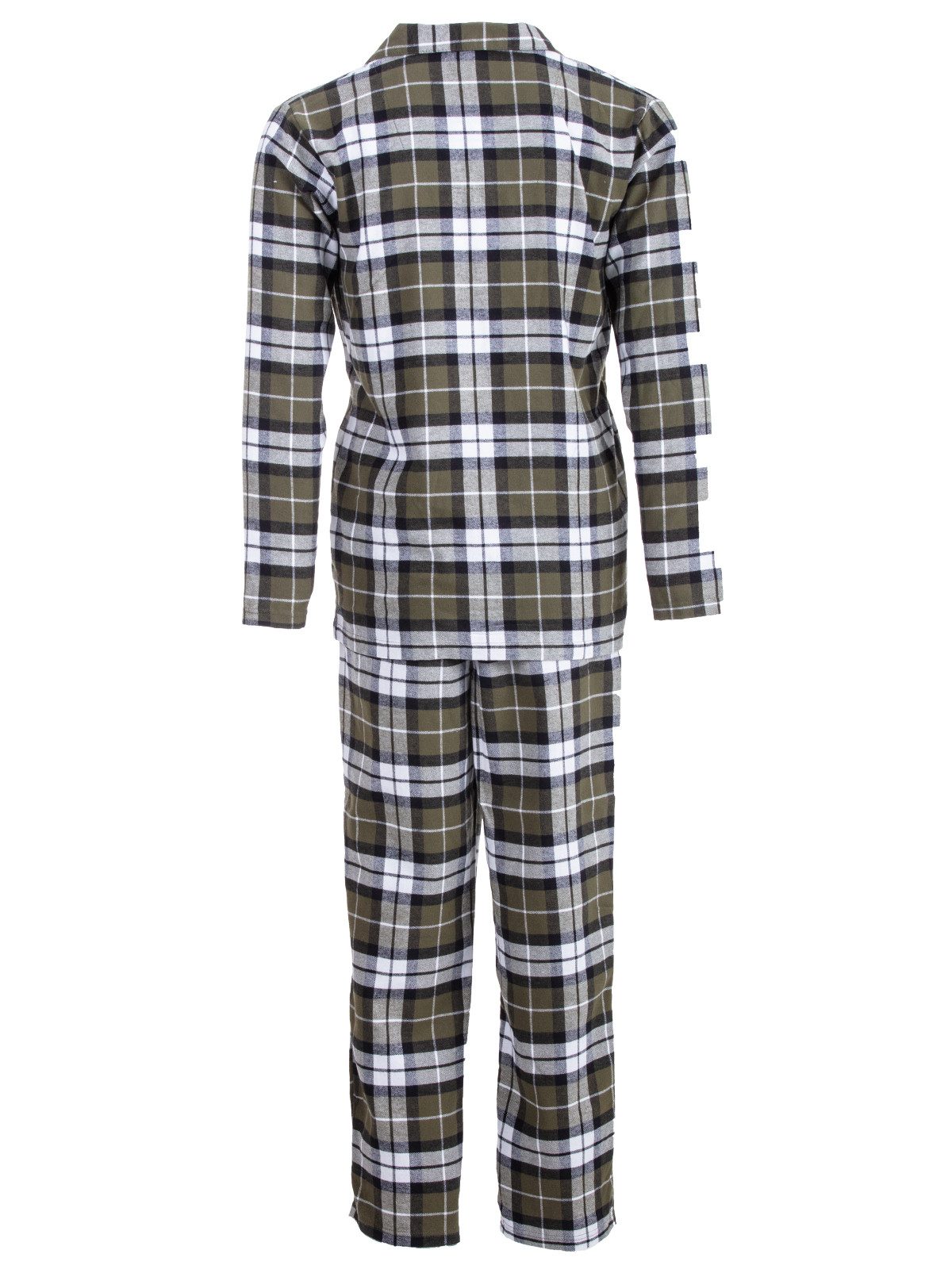 Henry Terre Pyjama Kent Langarm - Karo Look Hemdkragen durchgeknöpft Tartan Holzfäller – Bild 3 von 5