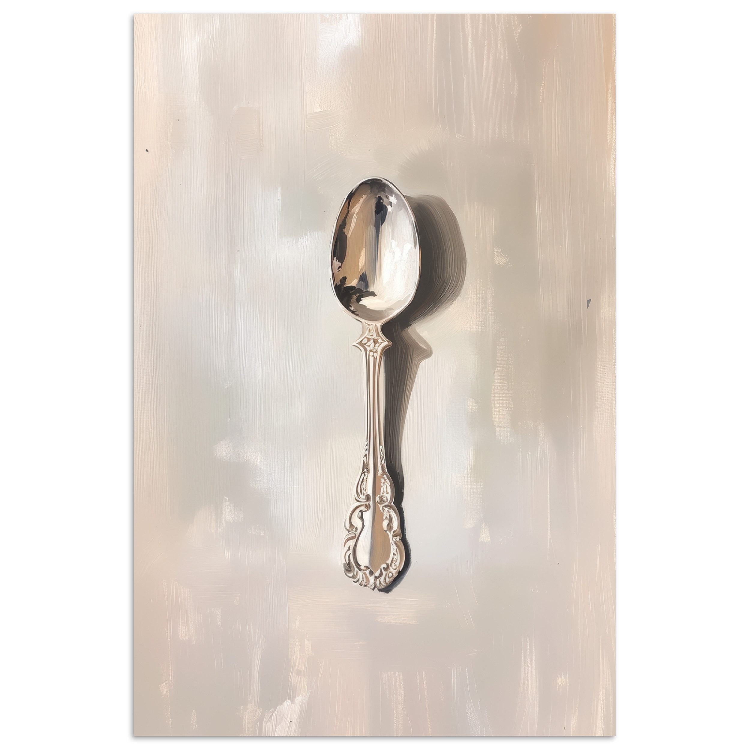MuchoWow Poster Löffel - Farbe - Silber, (1 St), Poster ohne Rahmen, Wandbild, Wandposter, 20x30 cm