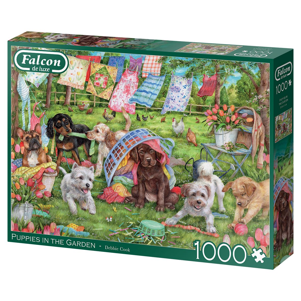 Jumbo Spiele Puzzle Welpen im Garten 1000 Teile Puzzle, 1000 Puzzleteile, Made in Europe