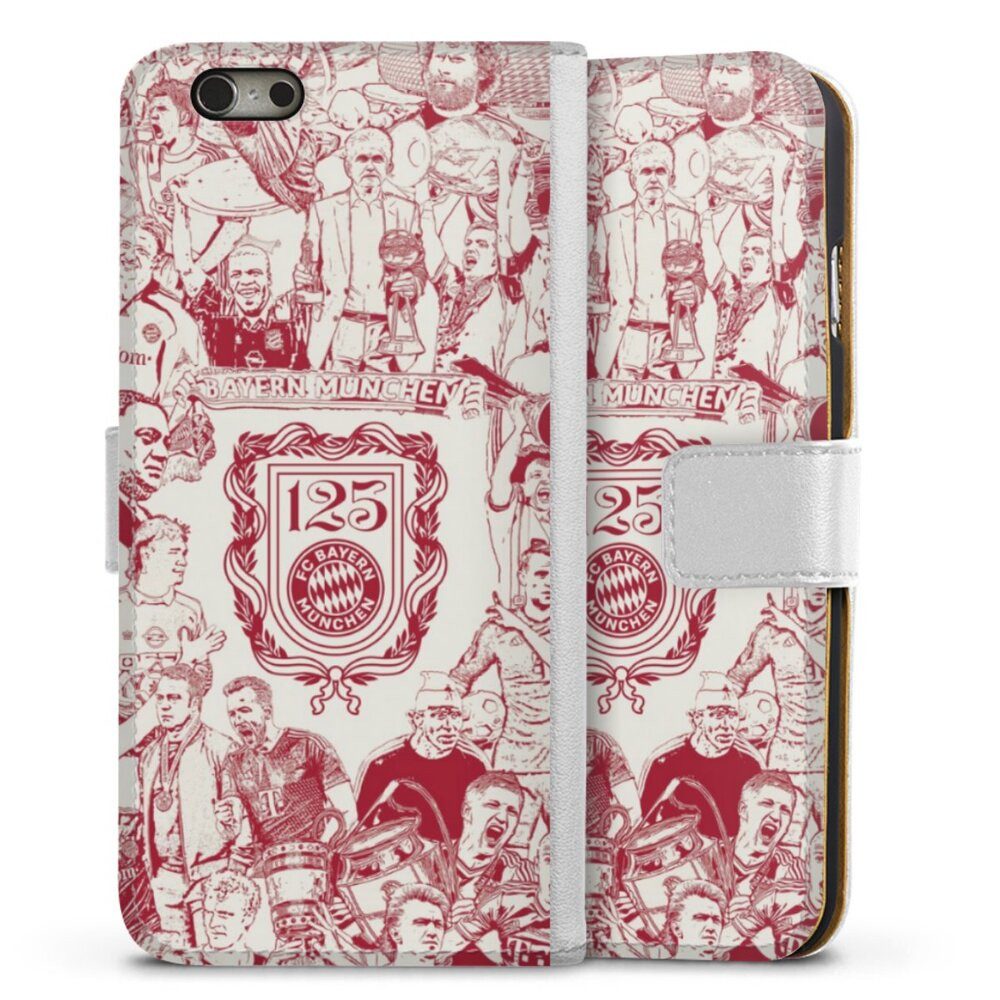DeinDesign Handyhülle FCB 125 Jahre FC Bayern München Offizielles Lizenzprodukt, Apple iPhone 6s Hülle Handy Flip Case Wallet Cover Handytasche Leder