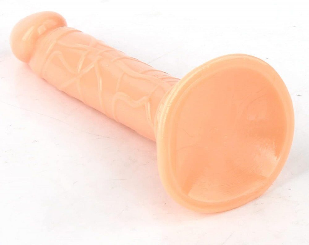 VOCTVTB Realistischer Fleischfarben Mini Sexspielzeug mit Penishülle Saugnapf 14cm Dildo, Starkem Dildo