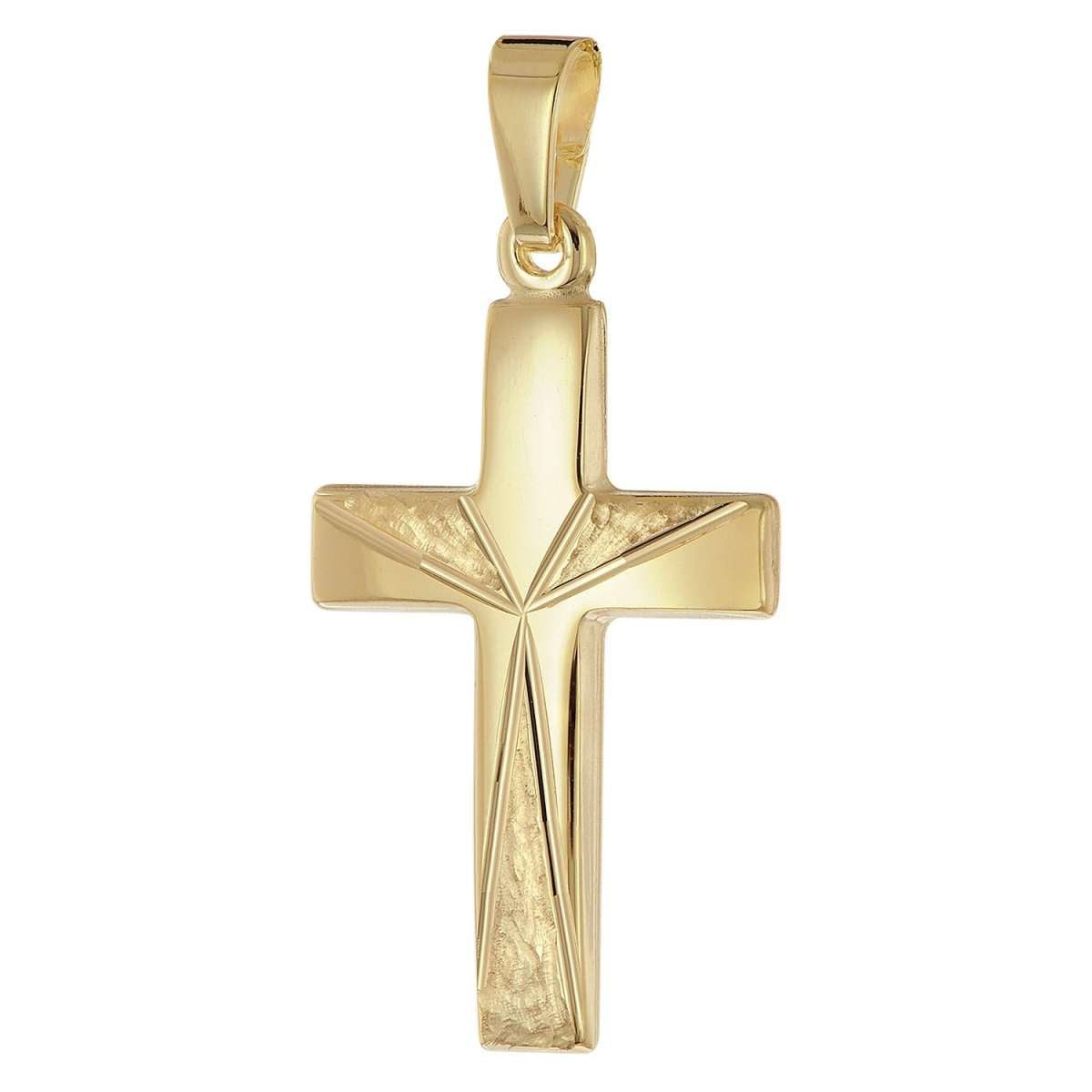 trendor Kreuzanhänger 21157, Kreuz-Anhänger Gold 333 (8 Karat) 21 mm