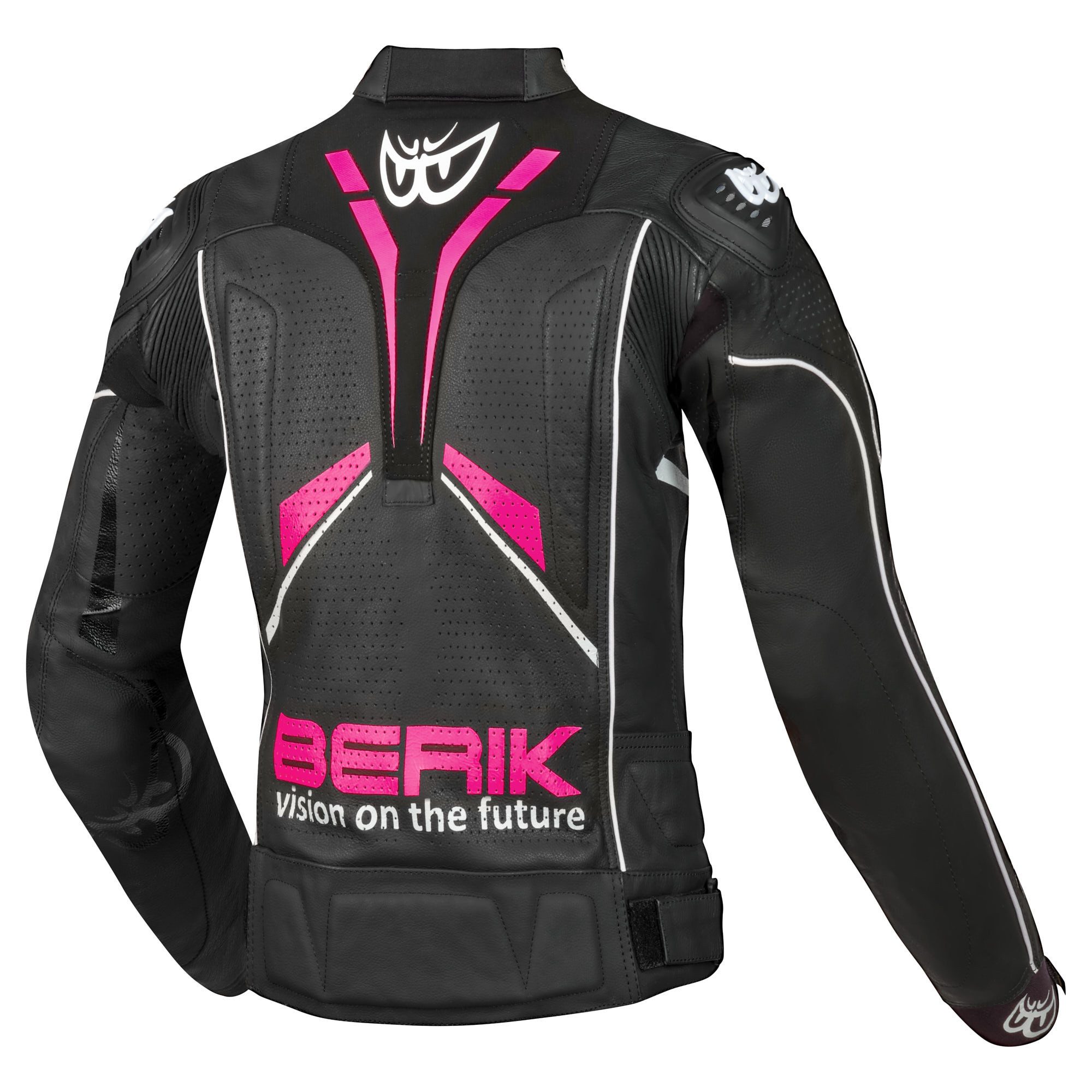 Berik Motorradjacke Fufur Damen Motorrad Lederjacke Verbindungsreißverschluss,Ellenbogenprotektoren enthalten,perfori