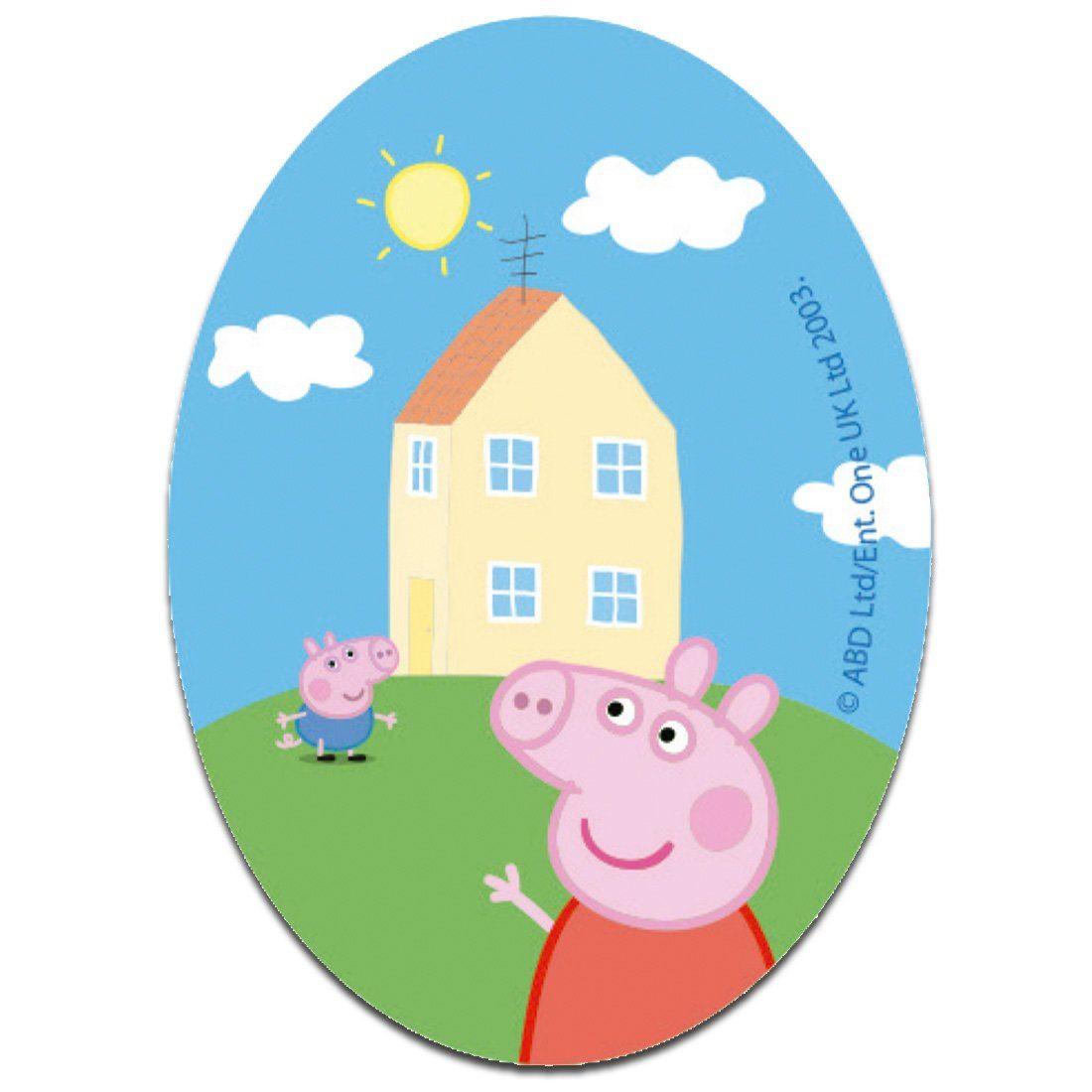 Peppa Pig Пластырь, Polyester, Peppa Wutz © oval Haus - Пластырь, Bügelbild, Aufbügler, Applikationen, Patches, Flicken, zum aufbügeln, Größe: 11 x 8 cm
