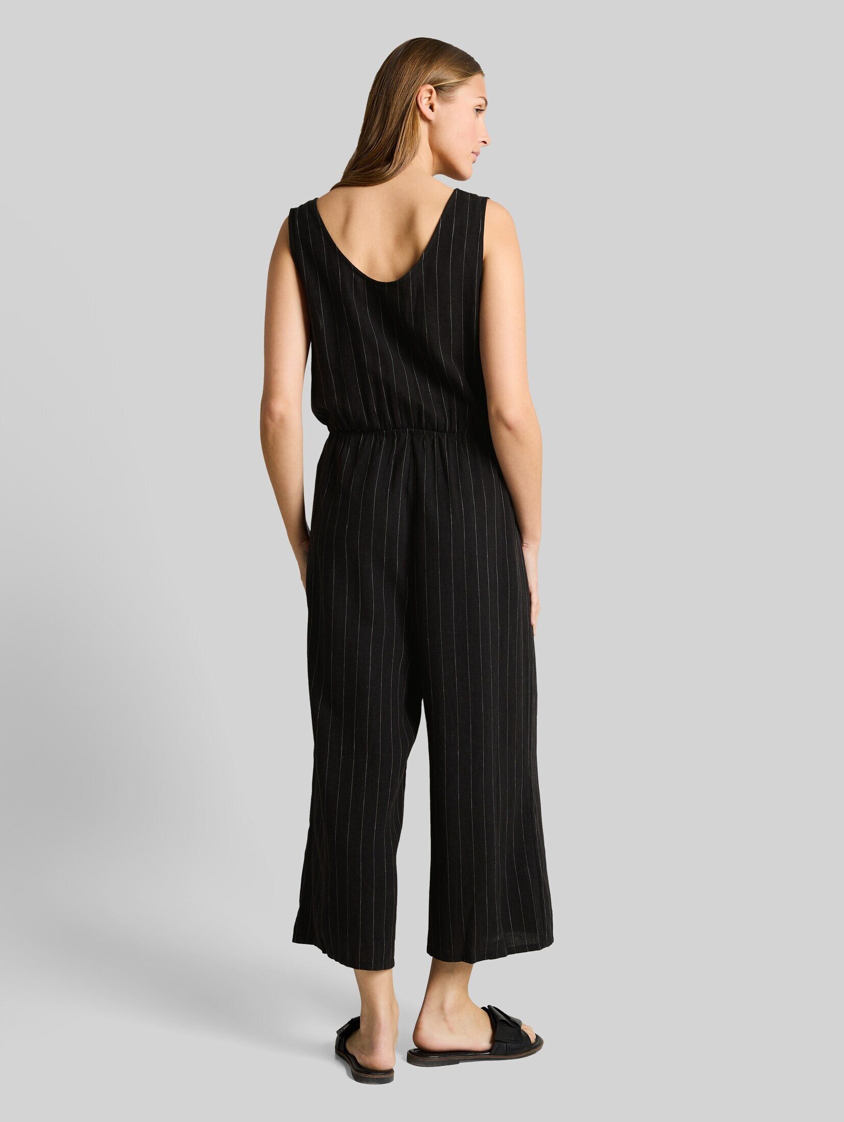 TOM TAILOR Denim Jumpsuit Overalls Jumpsuit mit Leinenanteil