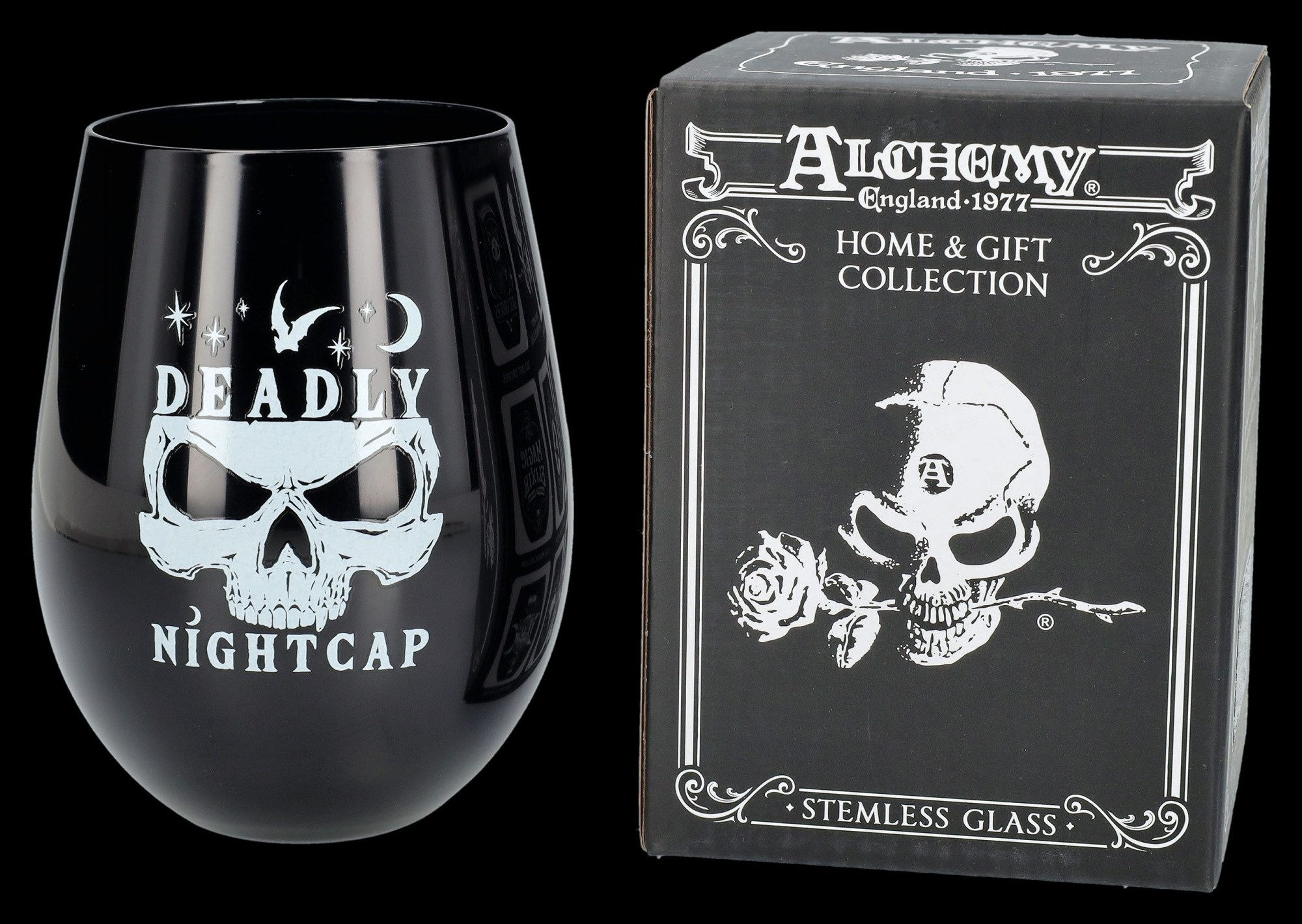 Figuren Shop GmbH Becher Weinbecher Totenkopf - Deadly Nightcap - Alchemy England - Gothic Bech, Glas