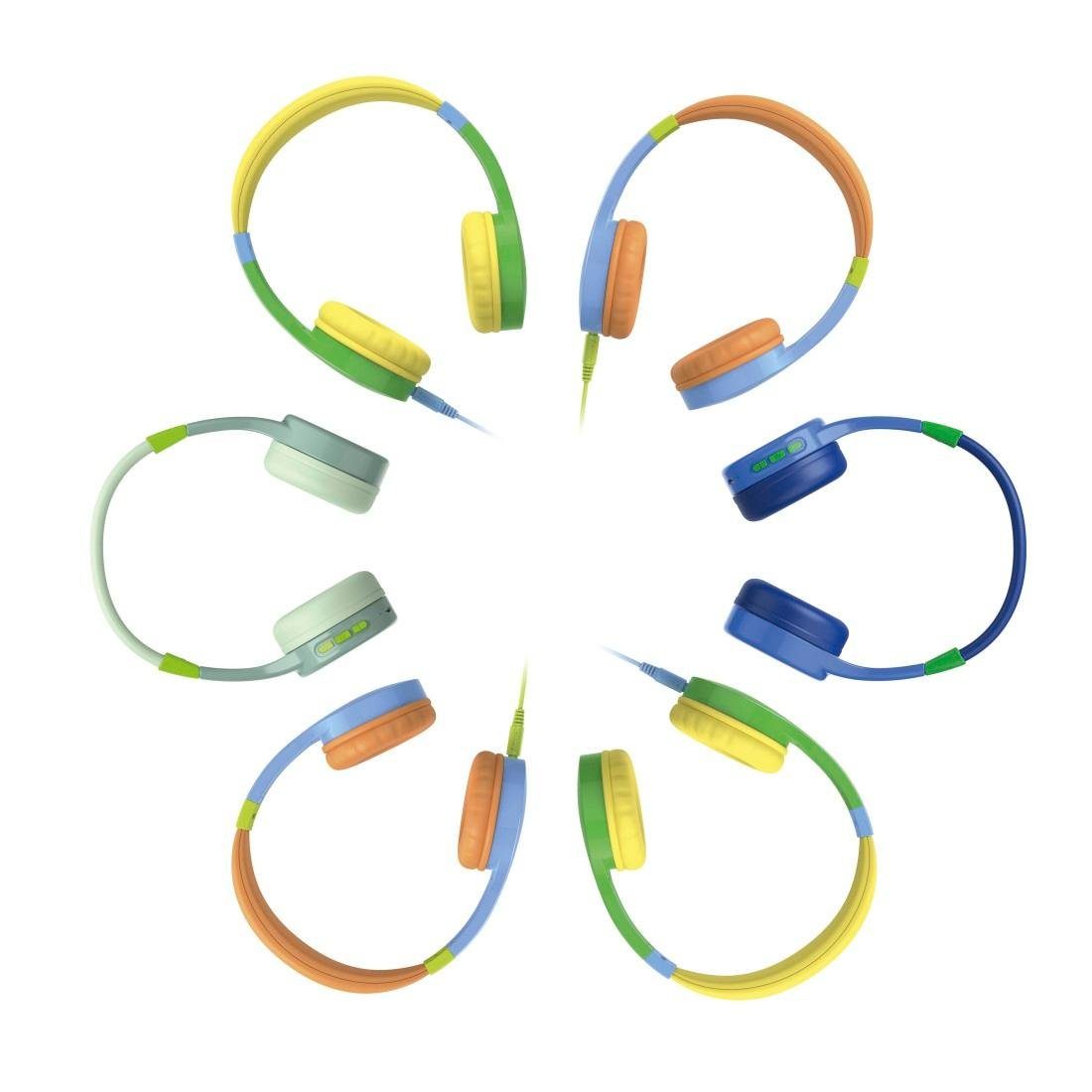 Hama Kinderkopfhörer mit Kabel (85 dB Lautstärkebegrenzung, On-Ear) Kinder-Kopfhörer (Sprachsteuerung, Größenverstellbar, Integriertes Mikrofon, Siri und Google Assistant)