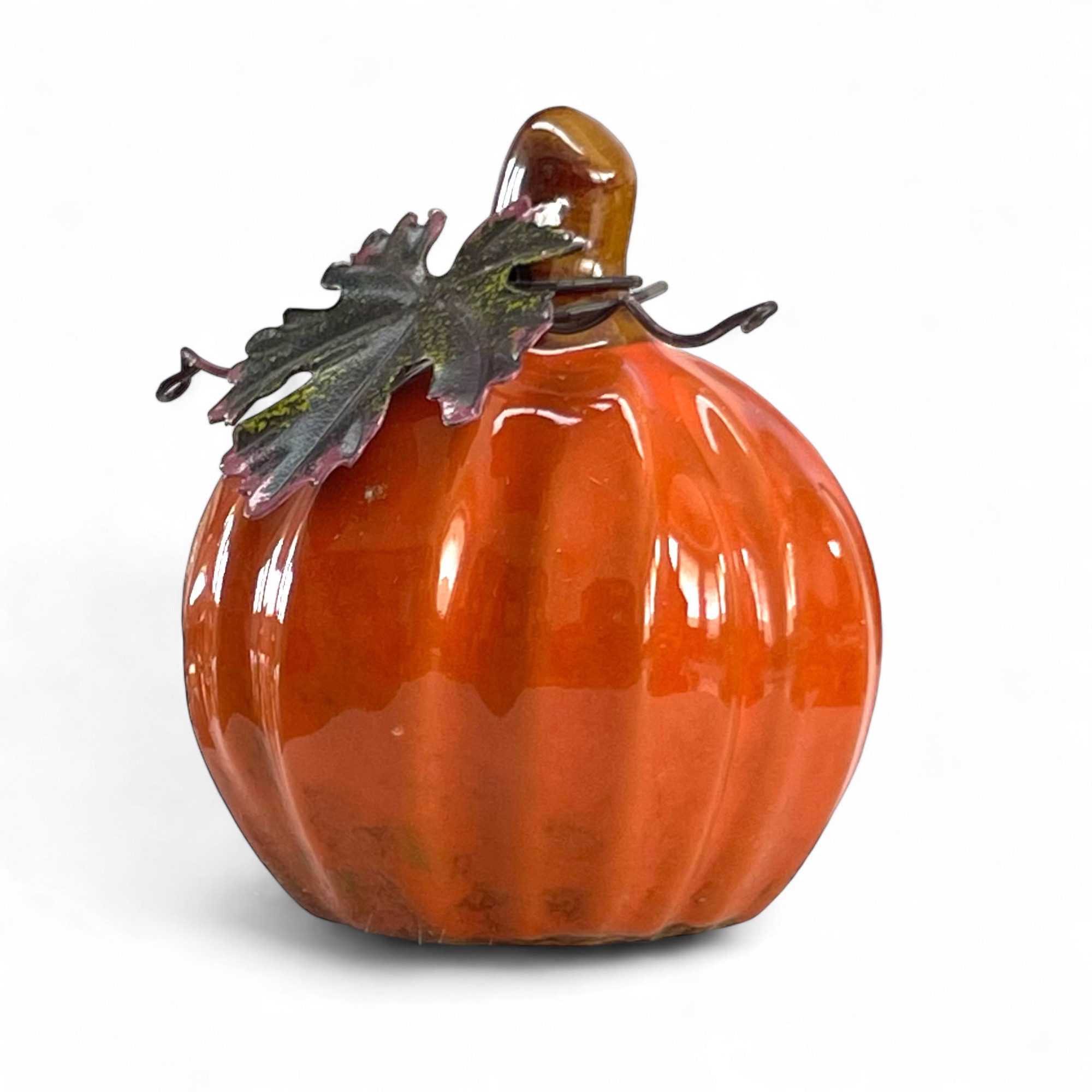 Dragimex Dekoobjekt 6x Kürbis aus Keramik, Herbstdekoration, Halloween-Deko Ø 7cm H 8cm – Bild 3 von 3