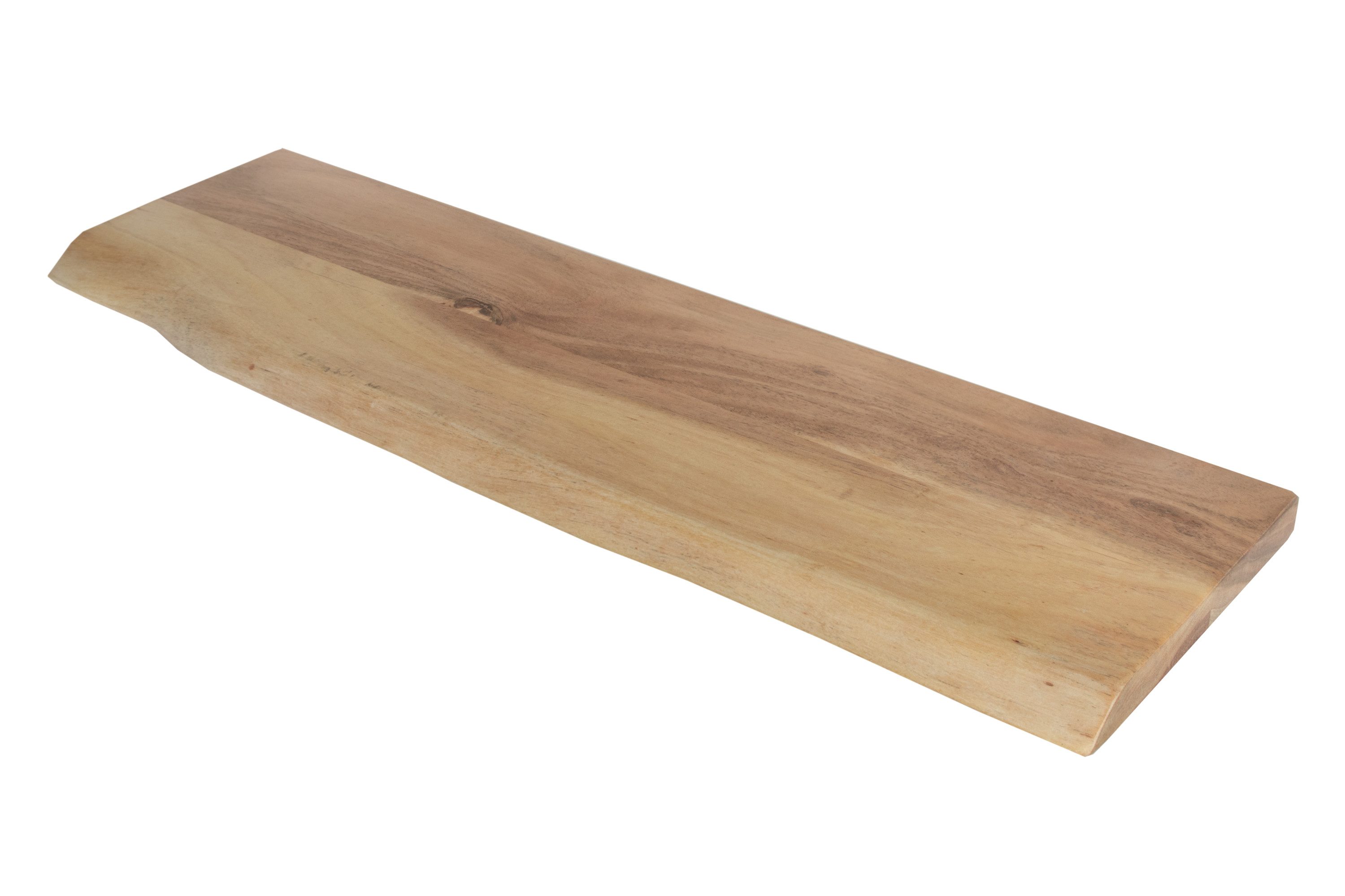 Trelevo® Wandregal Amanda, Akazienholz, Baumkante, Steckboard, günstig online kaufen