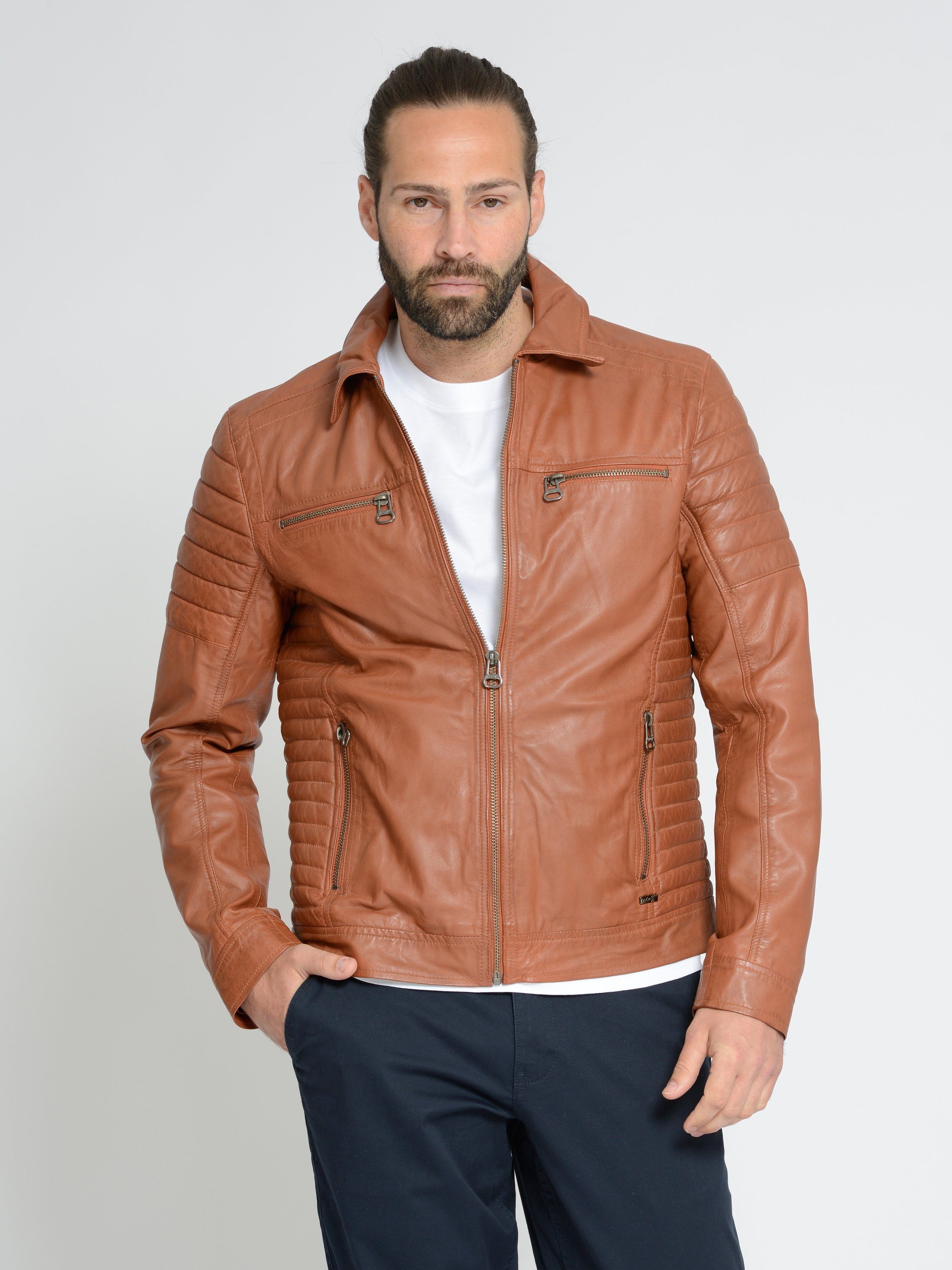 Maze Lederjacke William brandy