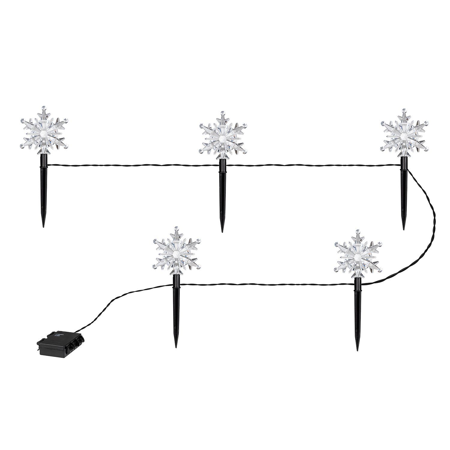 Mojawo Lichtervorhang 5er Gartenstecker LED-Gartenleuchtstäbe Weihnachtsdek günstig online kaufen