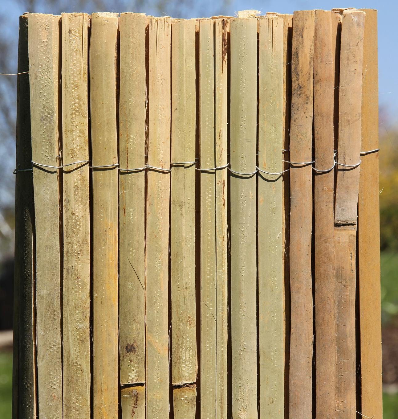 Sichtschutzbefestigung BAMBUSMATTE 2m x 1,5m Sichtschutzmatte Zaun, HaGa,  (Breite eines einzelnen Bambusstabes:ca. 1,5 cm, aus hochwertigen),  Bambus-Sichtschutzmatte, Bambus, Windschutz, Sonnenschutz