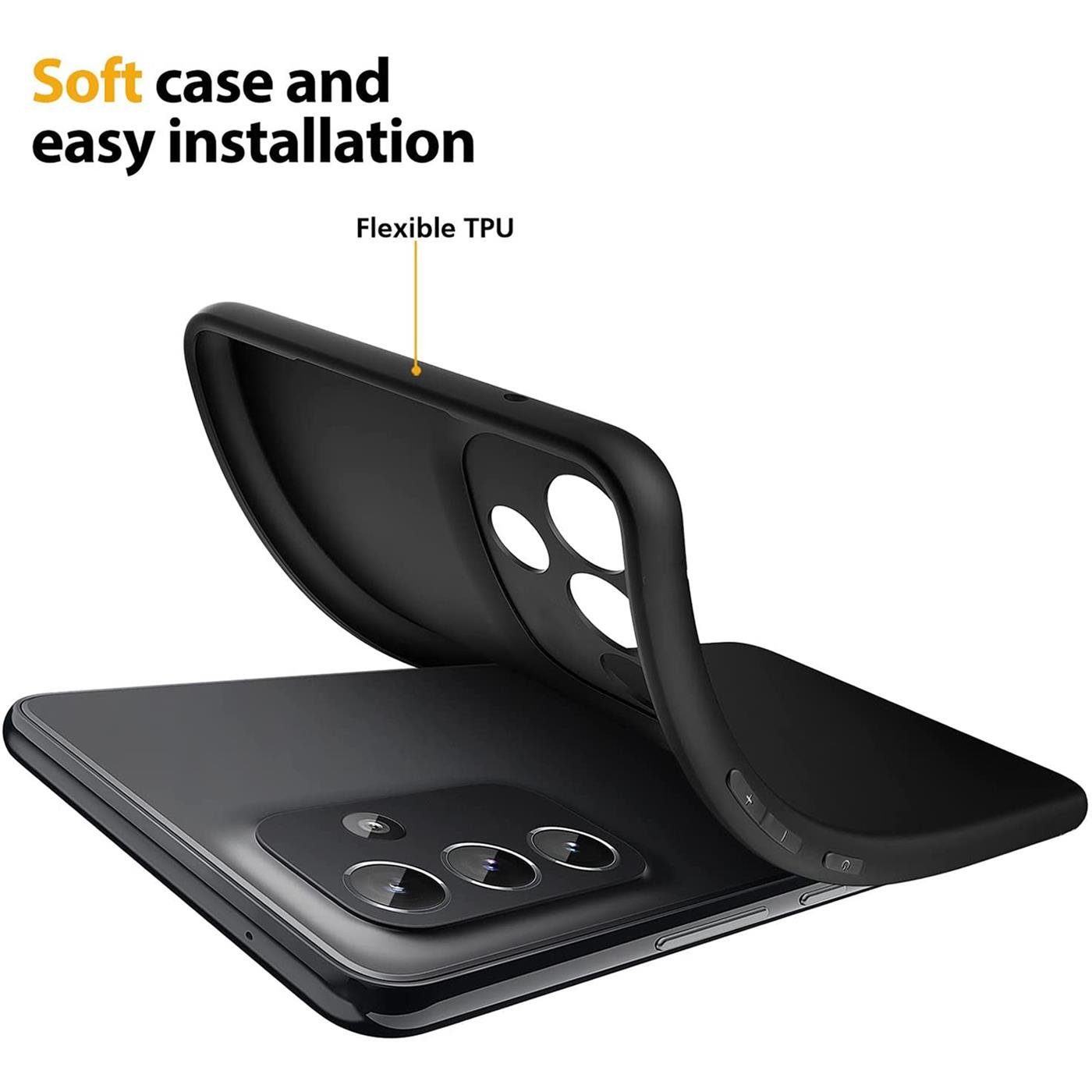 CoolGadget Handyhülle Handy Schutzhülle für Samsung Galaxy A34 5G matt schwarz 6,5 Zoll, Silikon TPU Hülle Schutz Tasche Cover schlicht Slim Case – Bild 4 von 5