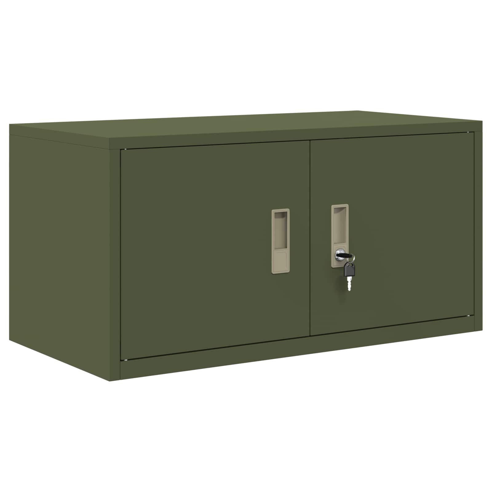 vidaXL Aktenschrank Aufbewahrungsschrank Olive Grün 80 x 40 x 40 cm Stahl (1-St)