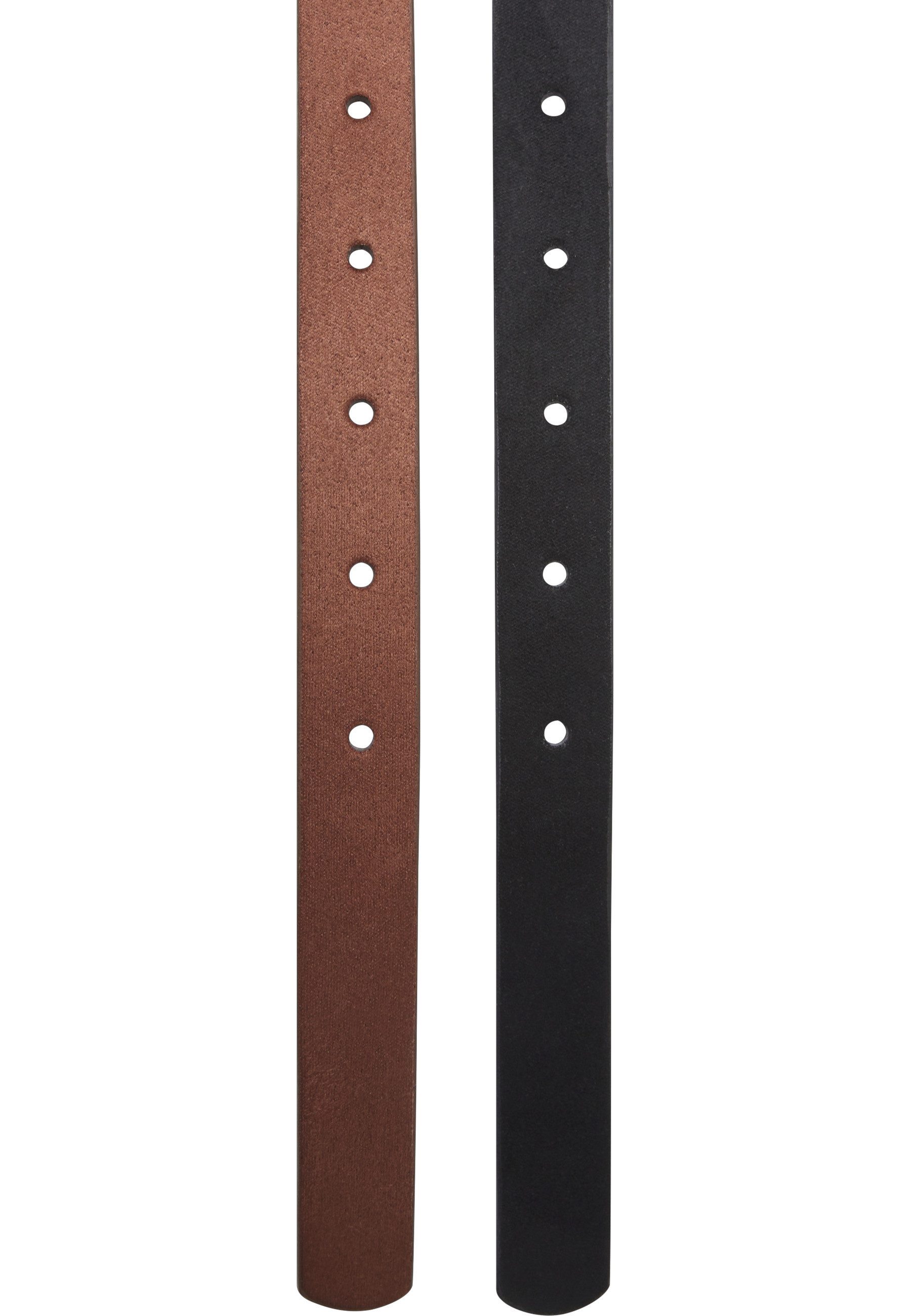 URBAN CLASSICS Synthetikgürtel Urban Classics Slim Synthetic Velour Leather Belt 2-Pack